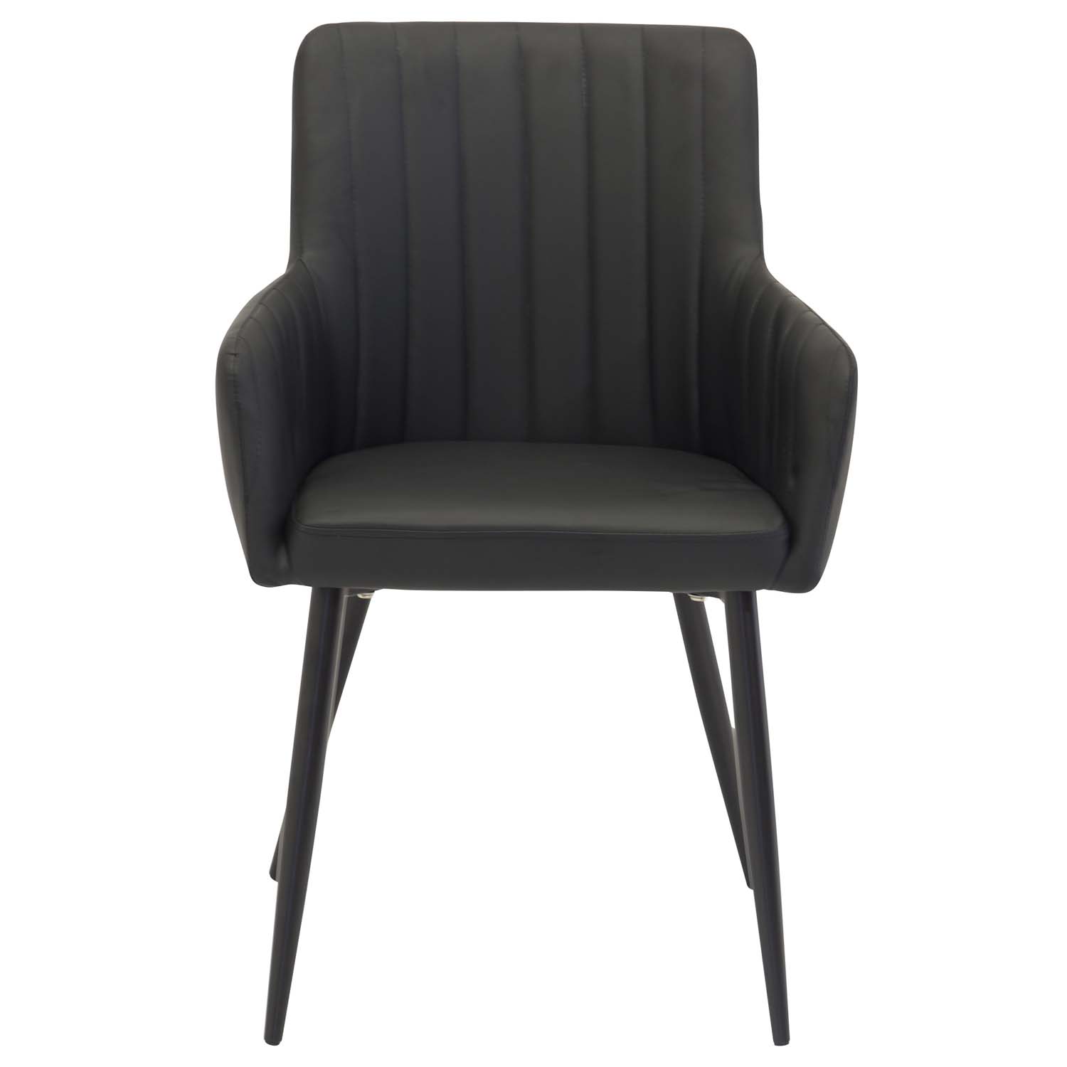 VENTURE DESIGN Comfort spisebordsstol, m. armlæn - sort polyester og metal