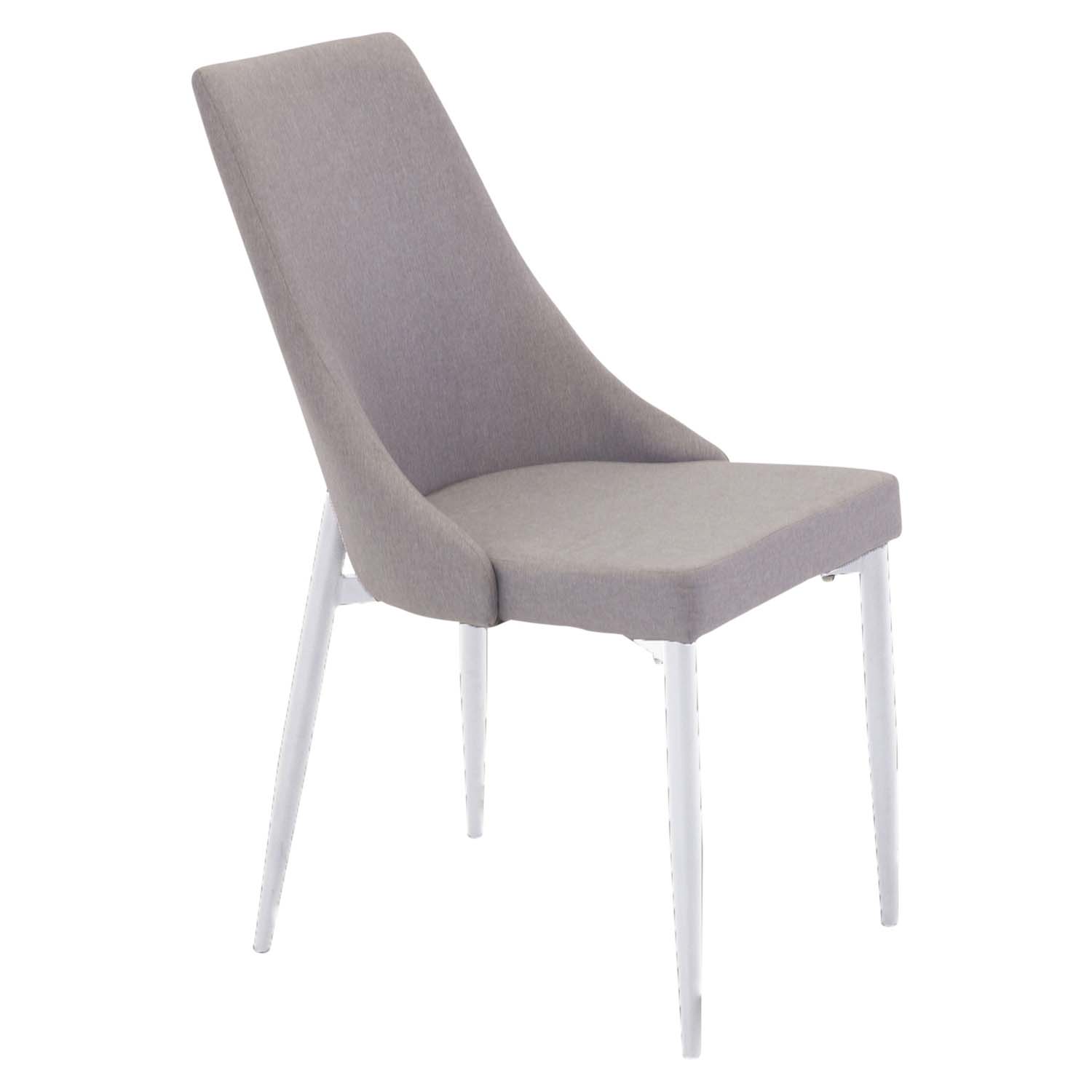 VENTURE DESIGN Leone 2.0 spisebordsstol, m. armlæn - grå polyester og hvid metal