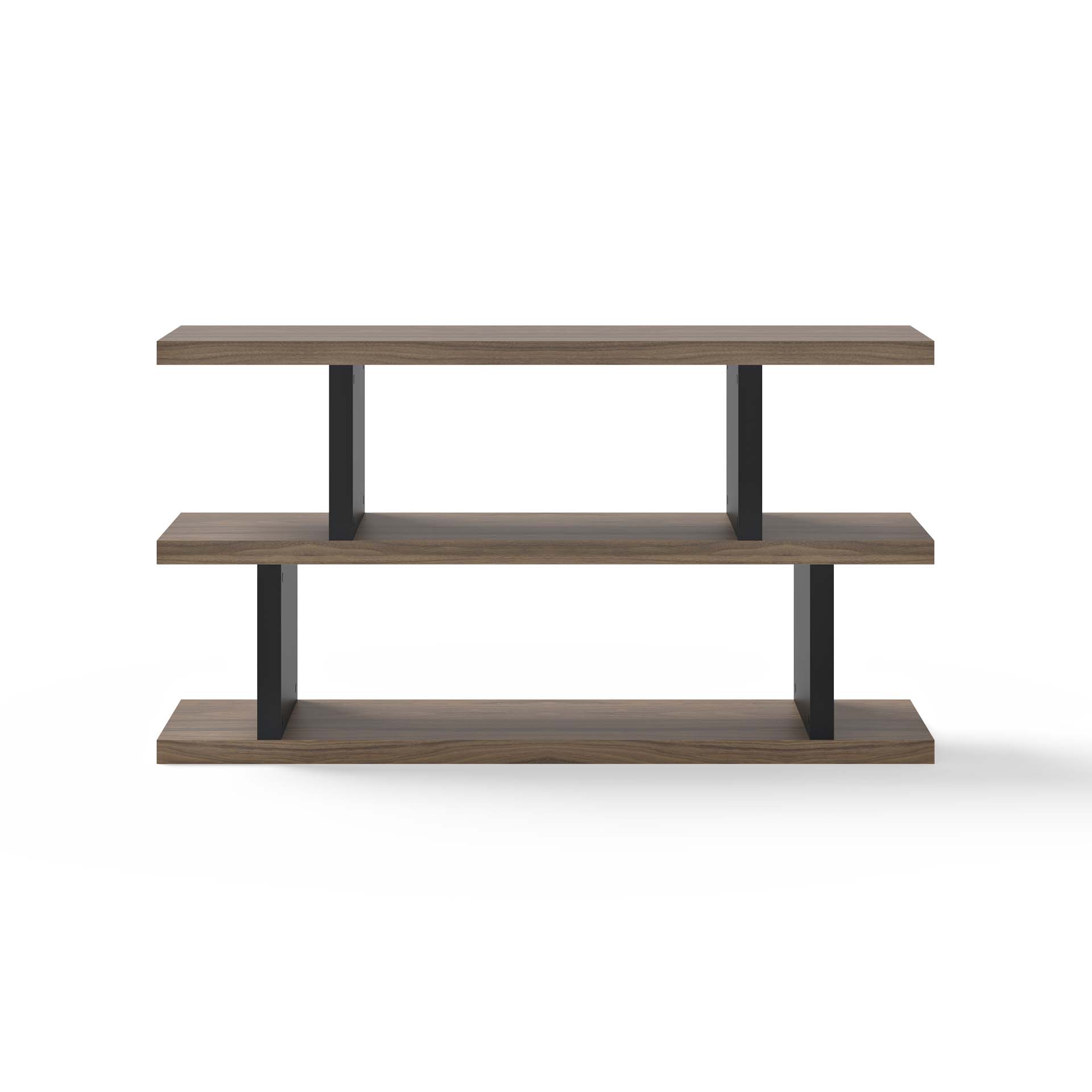 TEMAHOME Step Lav Reol - Valnød og Sort - 163x88 cm