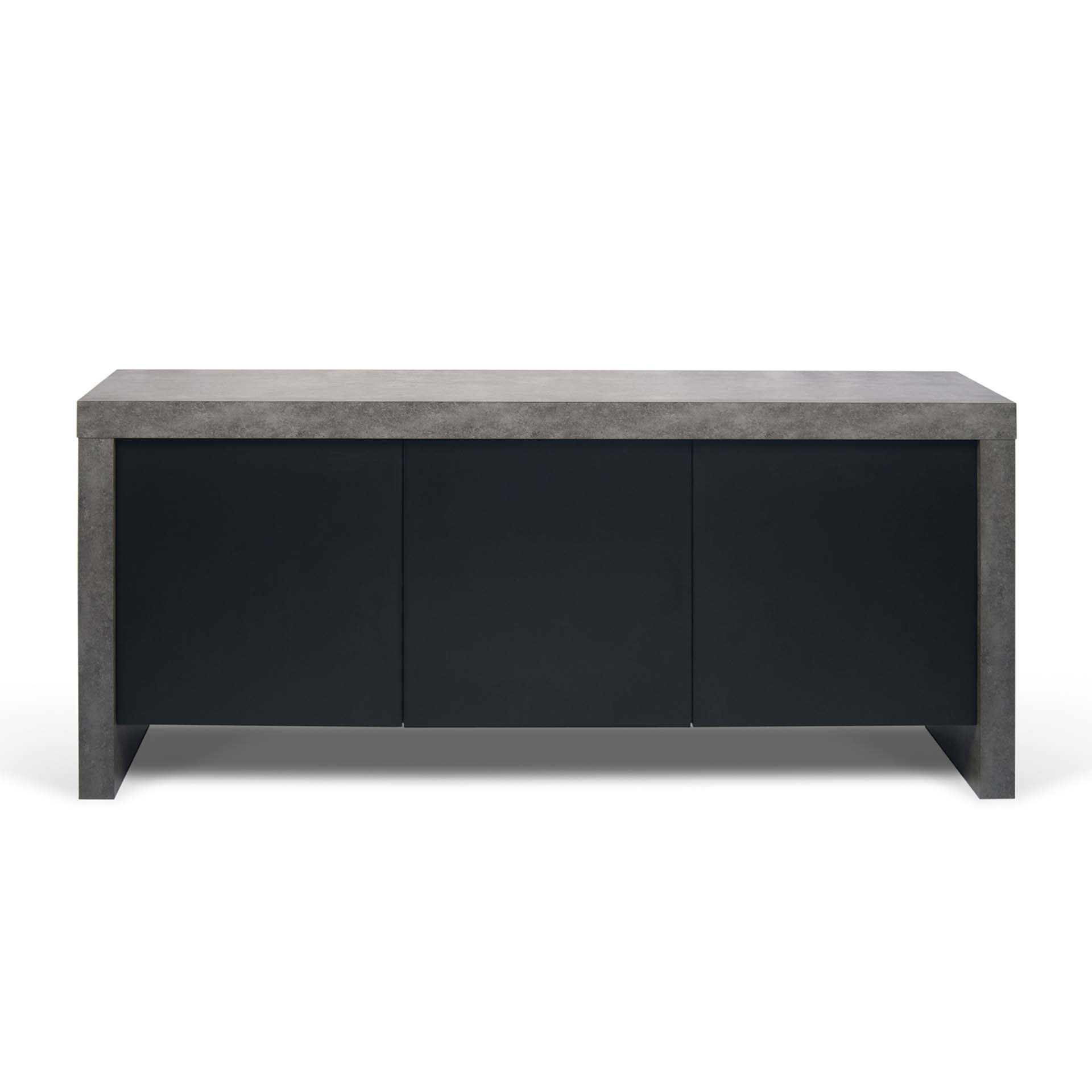 TEMAHOME Kobe Skænk med 3 låger - Beton-look og sort, 188 cm