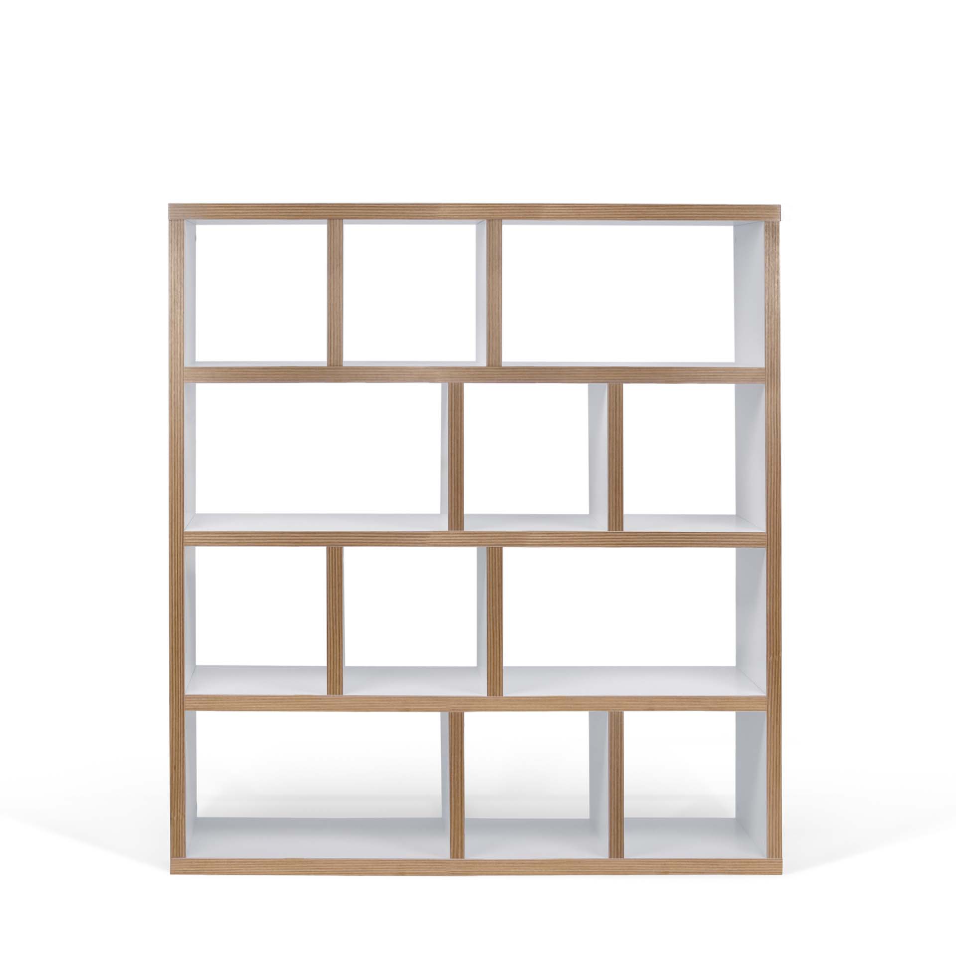 TEMAHOME Berlin Bokhylla 150 4L - Vit/Natur - 150x159 cm