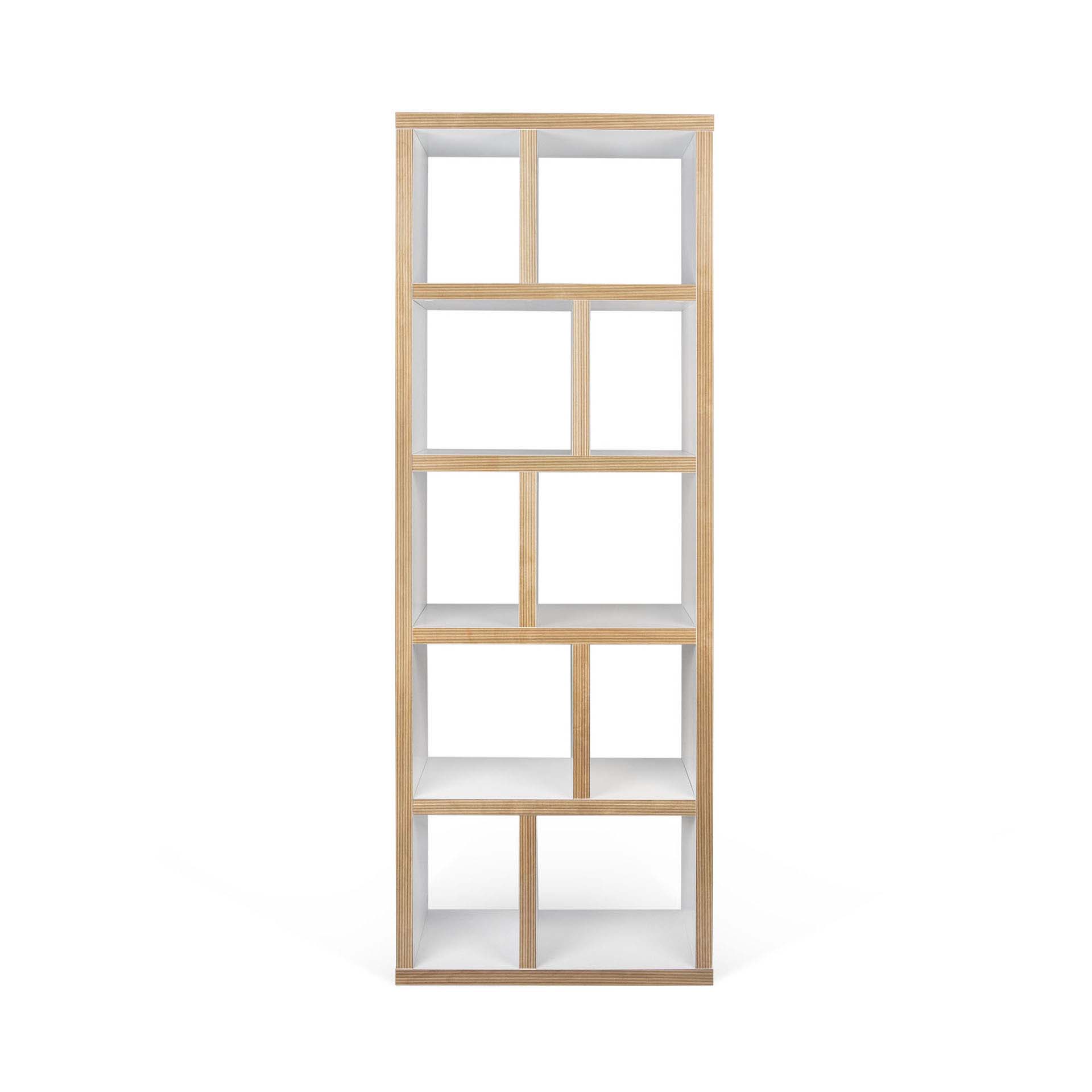 TEMAHOME Berlin Bokhylla - Vit/Natur, 5 hyllor, 70x198 cm