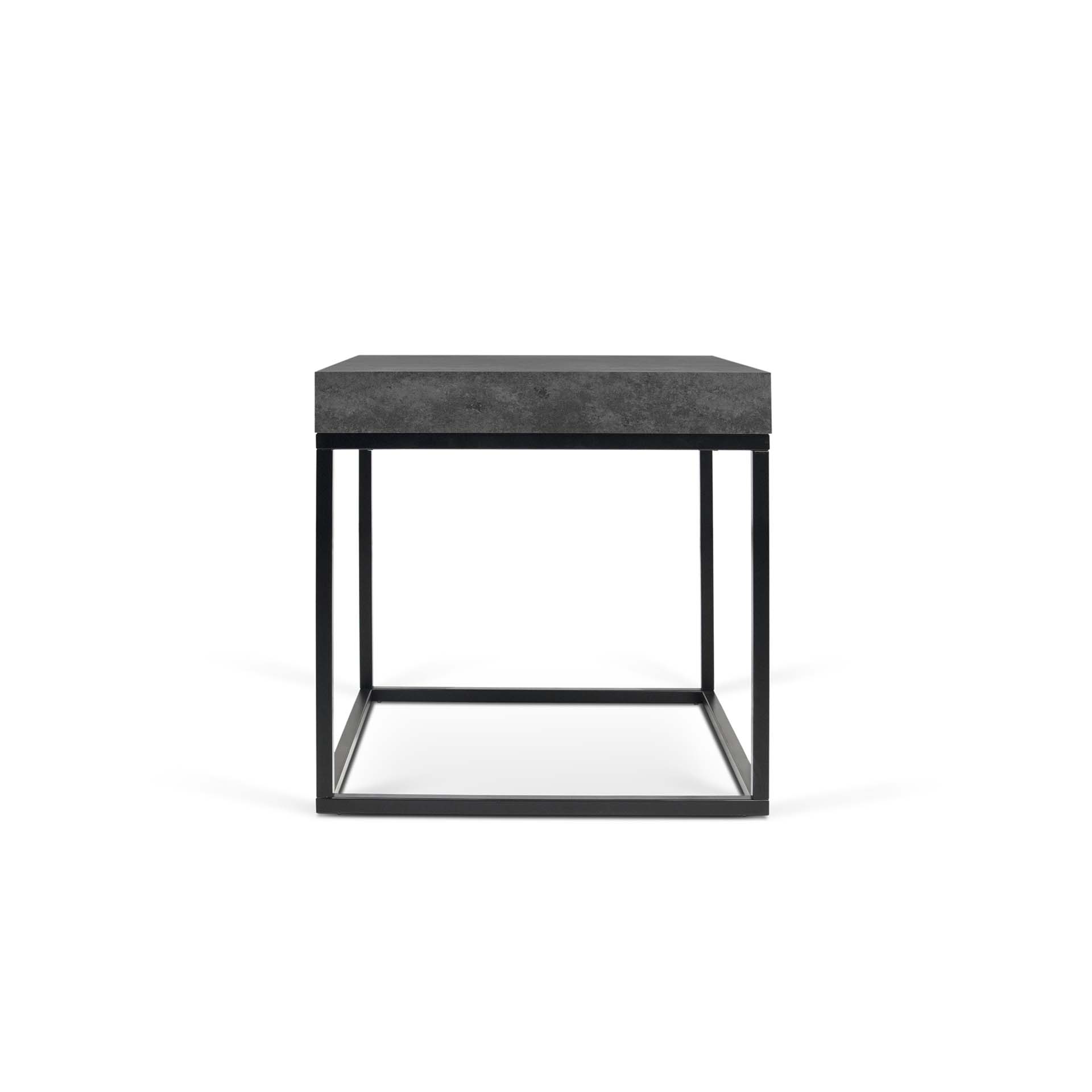 TEMAHOME Petra Soffbord - Betong-look och svart metall - 55x55 cm