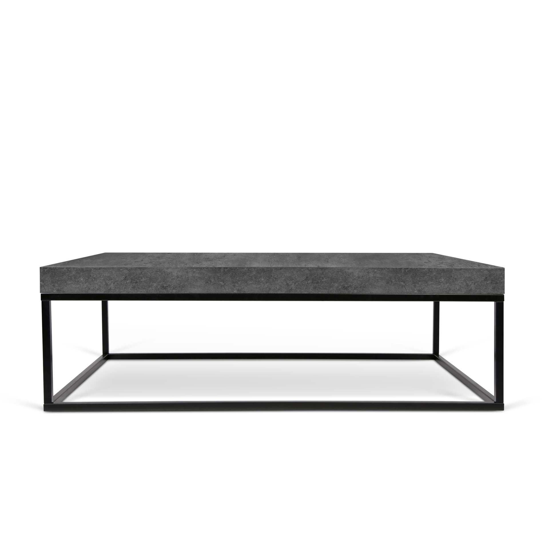 TEMAHOME Petra Soffbord - Grå betongfinish och svart metall, 120x75 cm