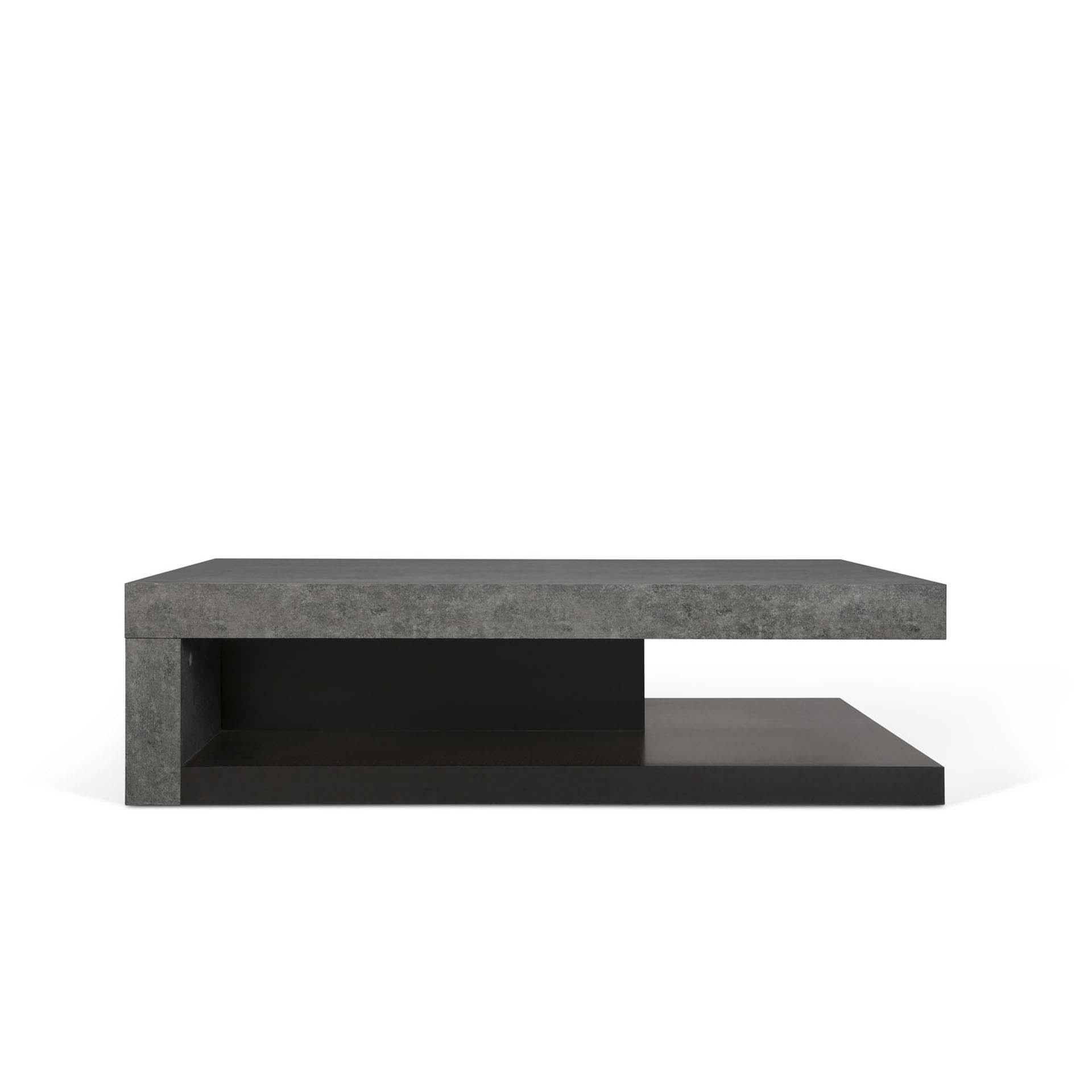 TEMAHOME Detroit soffbord - Betonglook och svart, 110x65 cm