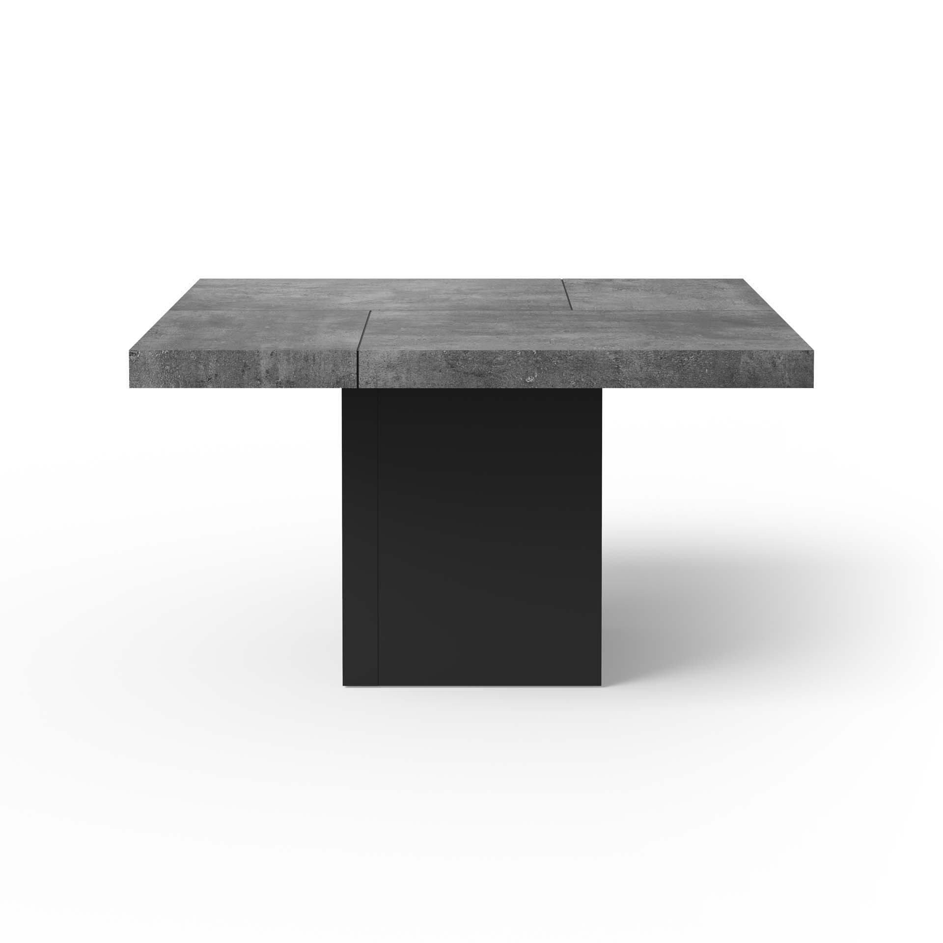 TEMAHOME Chess Matbord - Betonglook/Svart - 131x131 cm