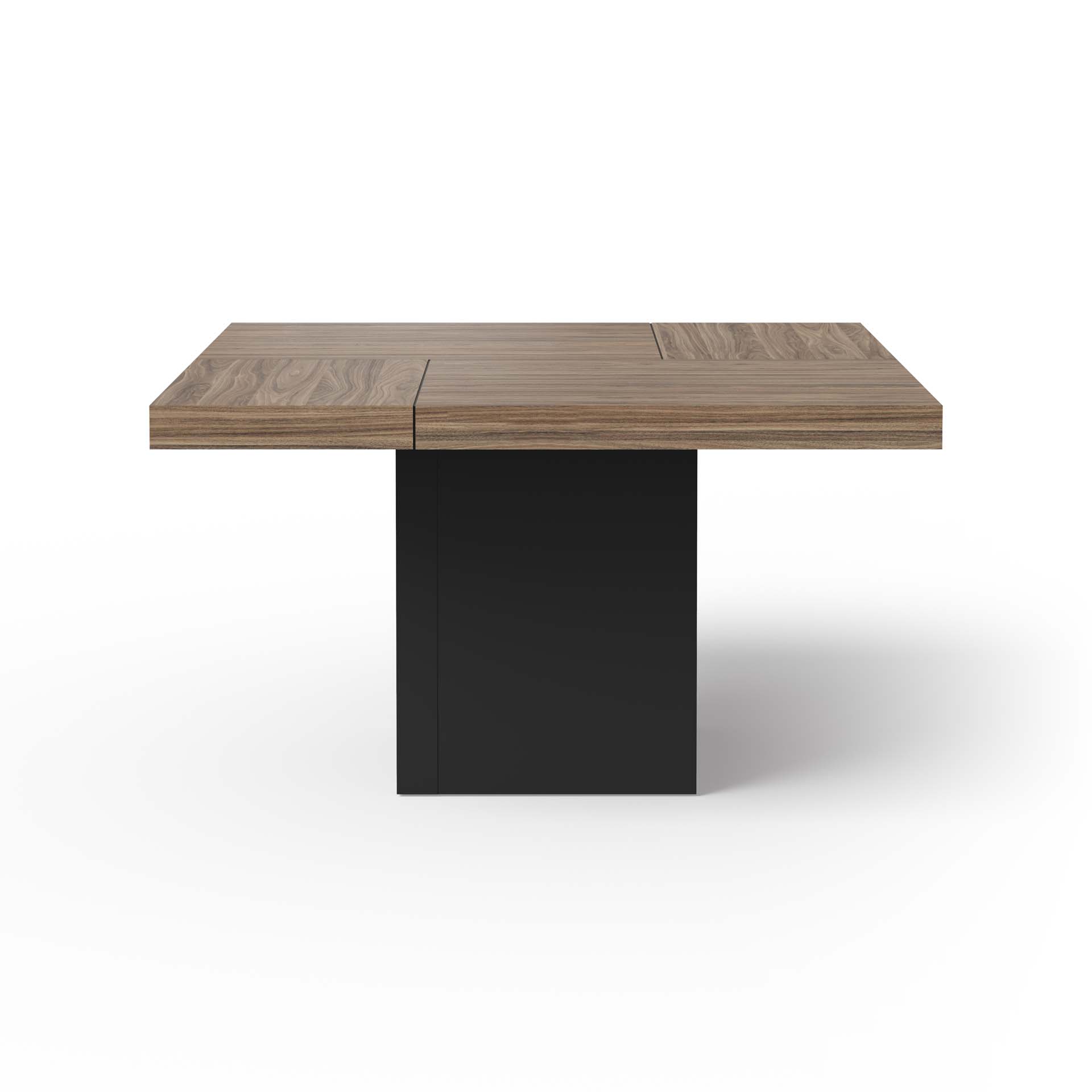 TEMAHOME Chess Matbord - Valnöt och svart, 131x131 cm