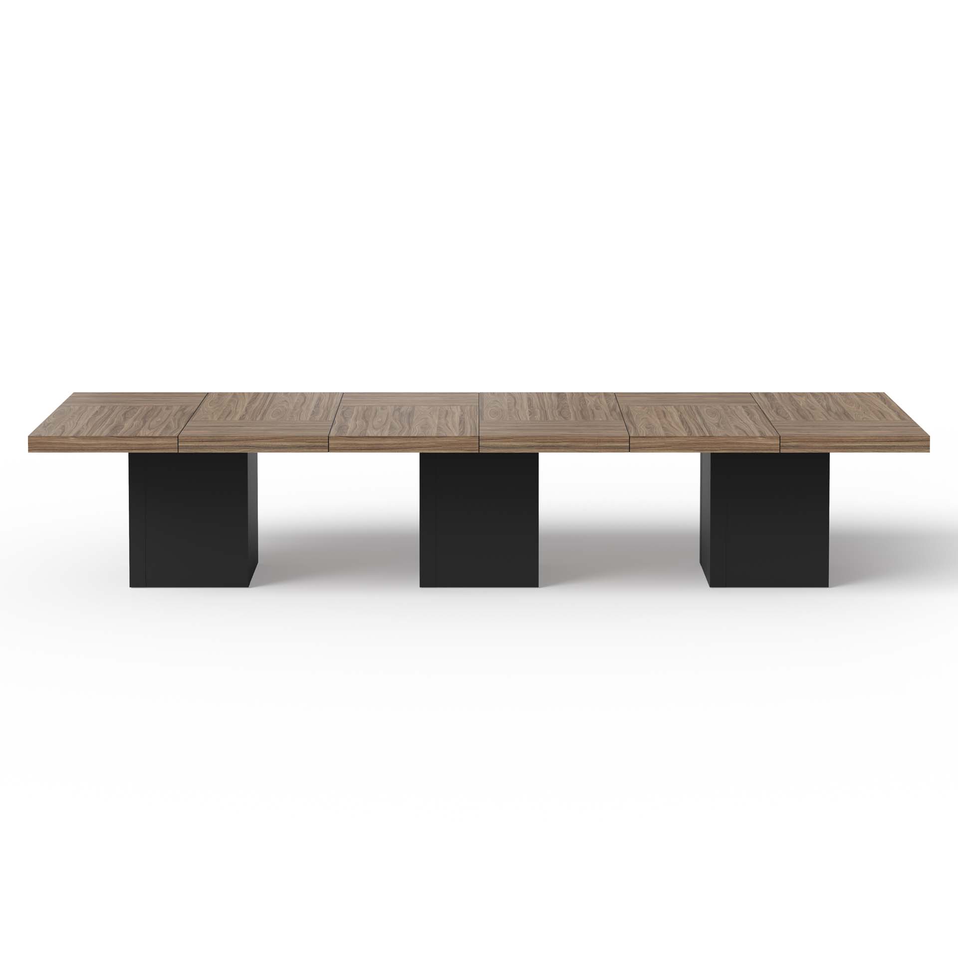 TEMAHOME Chess Matbord - Valnöt och svart, 393x131 cm, 16 personer