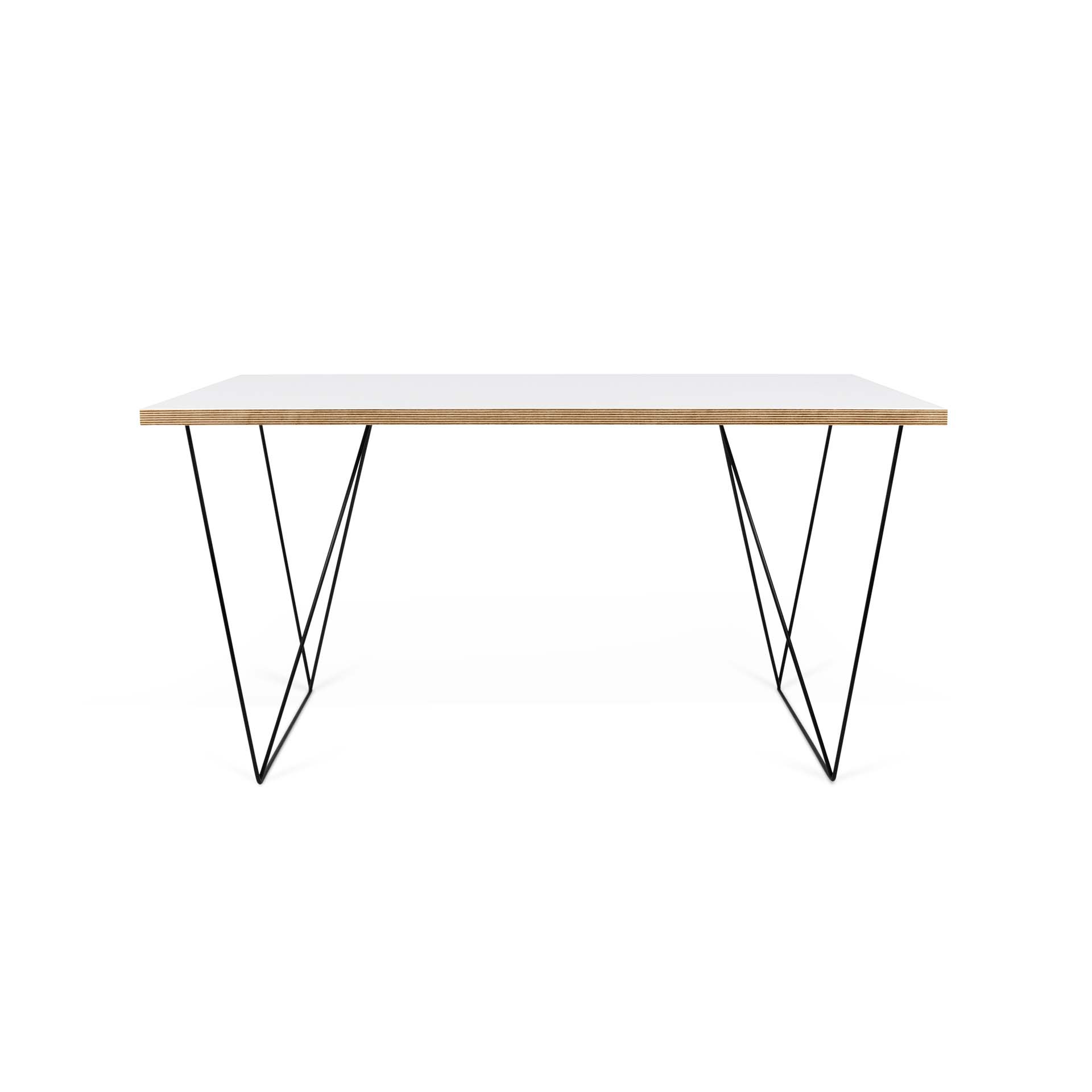 TEMAHOME Flow Skrivbord - Vit/Svart - 140x75 cm