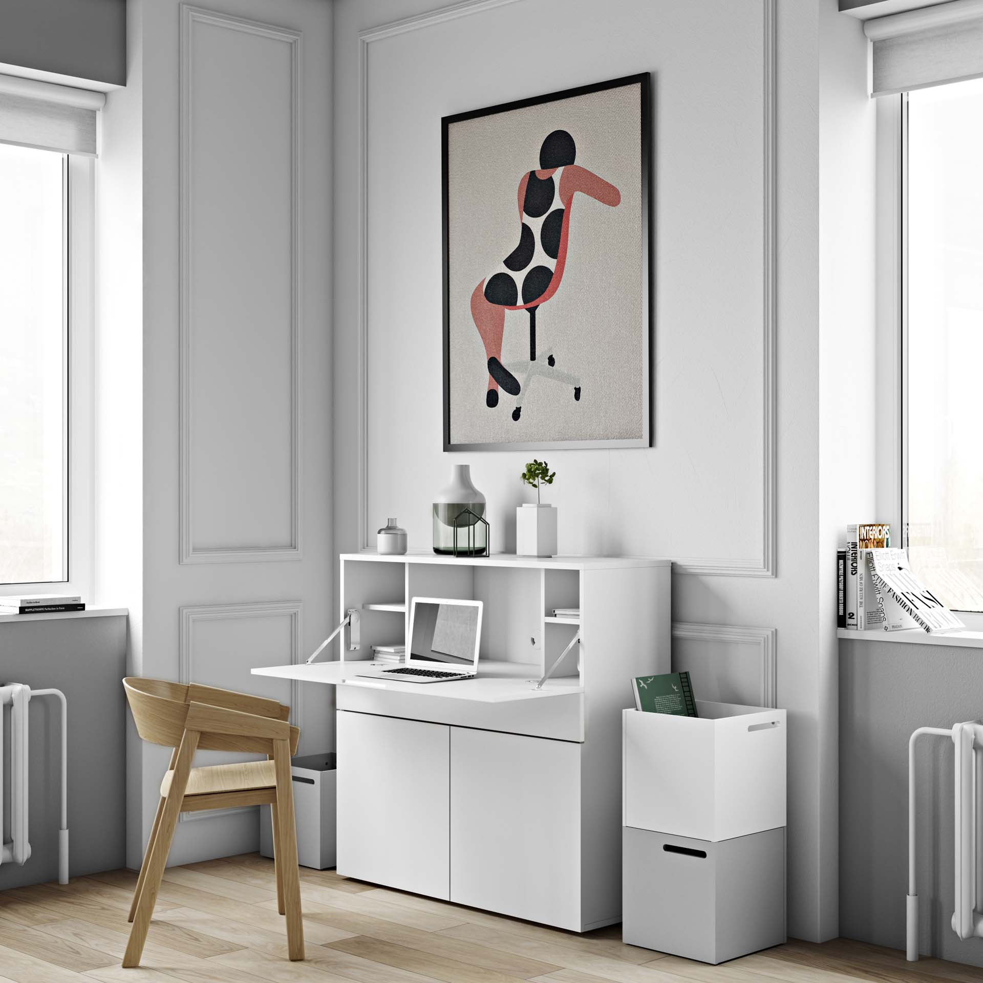 TEMAHOME Focus Vägghängt skrivbord - Vit, 110 cm
