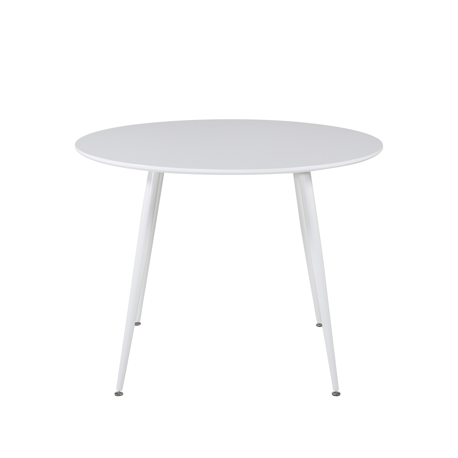 VENTURE DESIGN Plaza spisebord - hvid MDF og hvid metal (Ø100)