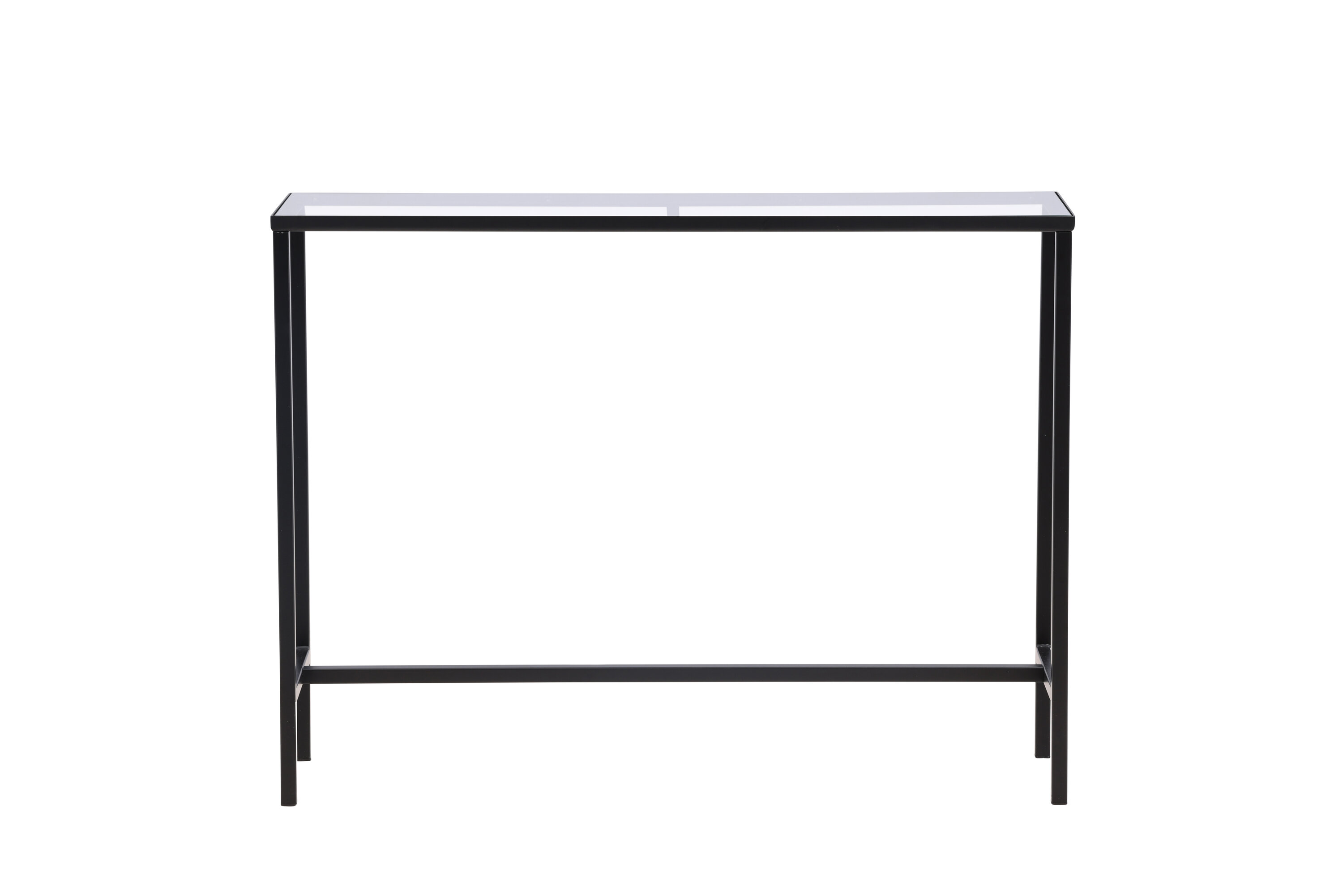 VENTURE DESIGN Dipp konsolbord, rektangulær - klar glas og sort stål (100x30)