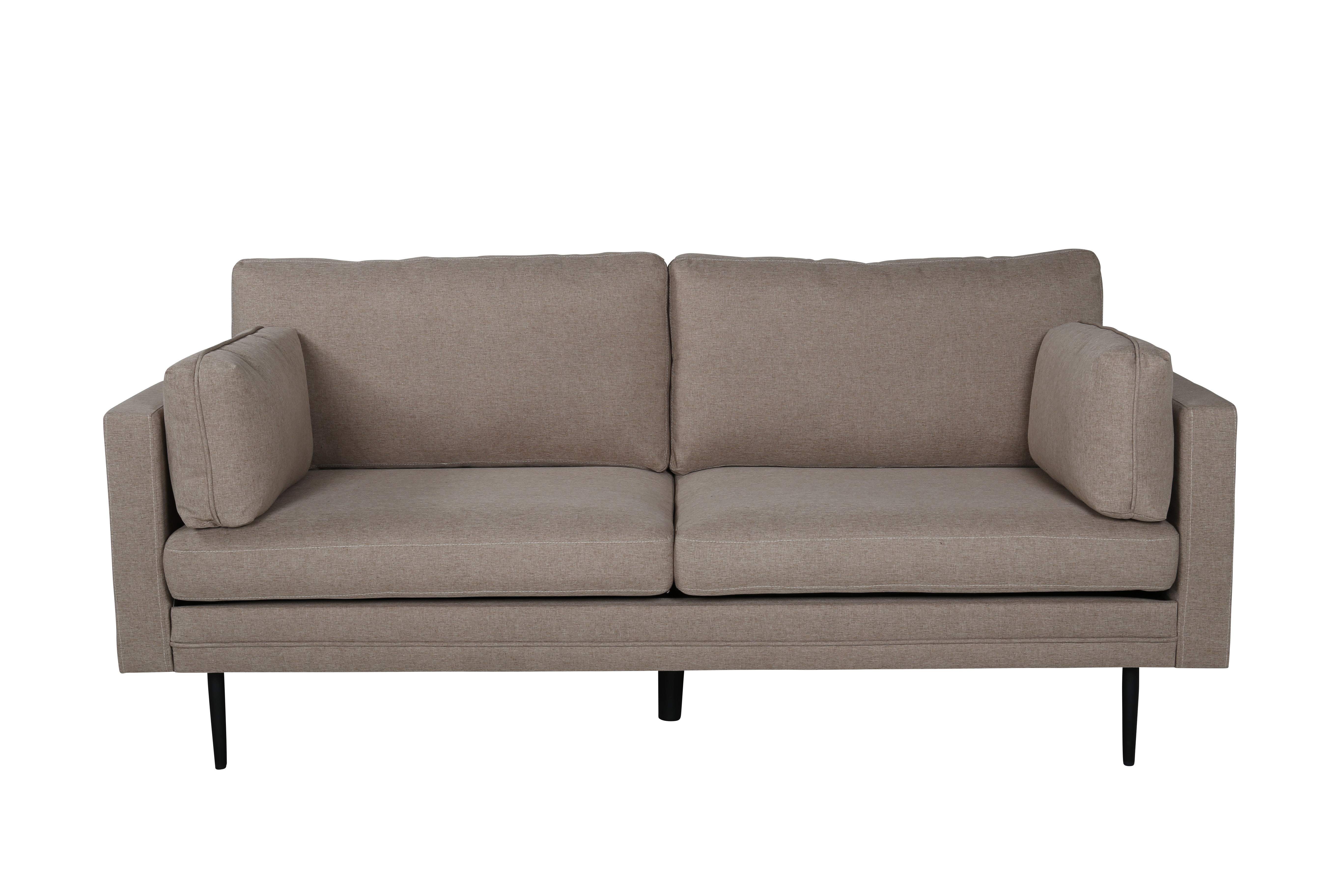 VENTURE DESIGN Boom 3-sits soffa - brun polyester och svart stål