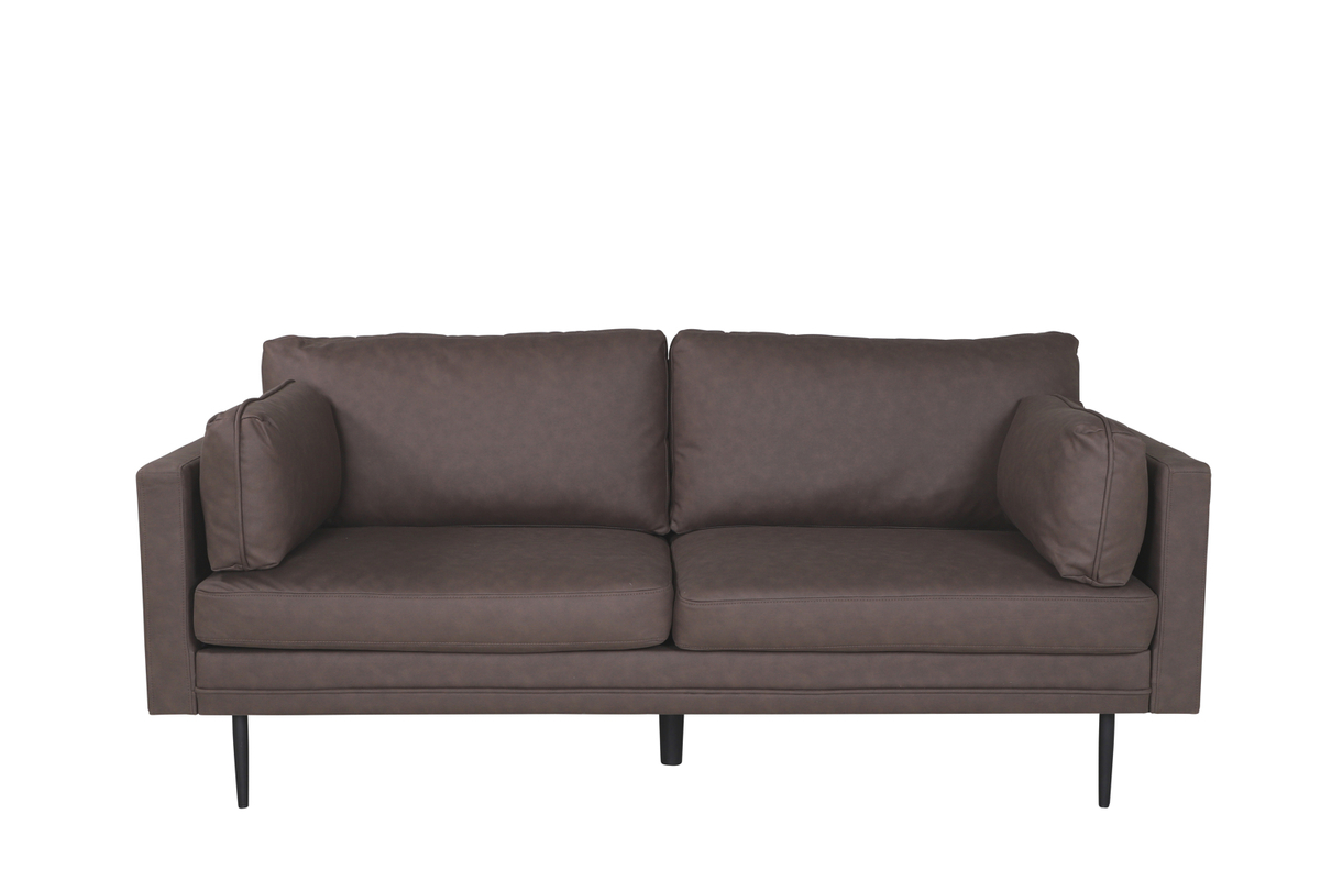 VENTURE DESIGN Boom 3 pers. sofa - brun mikrofiber og sort stål