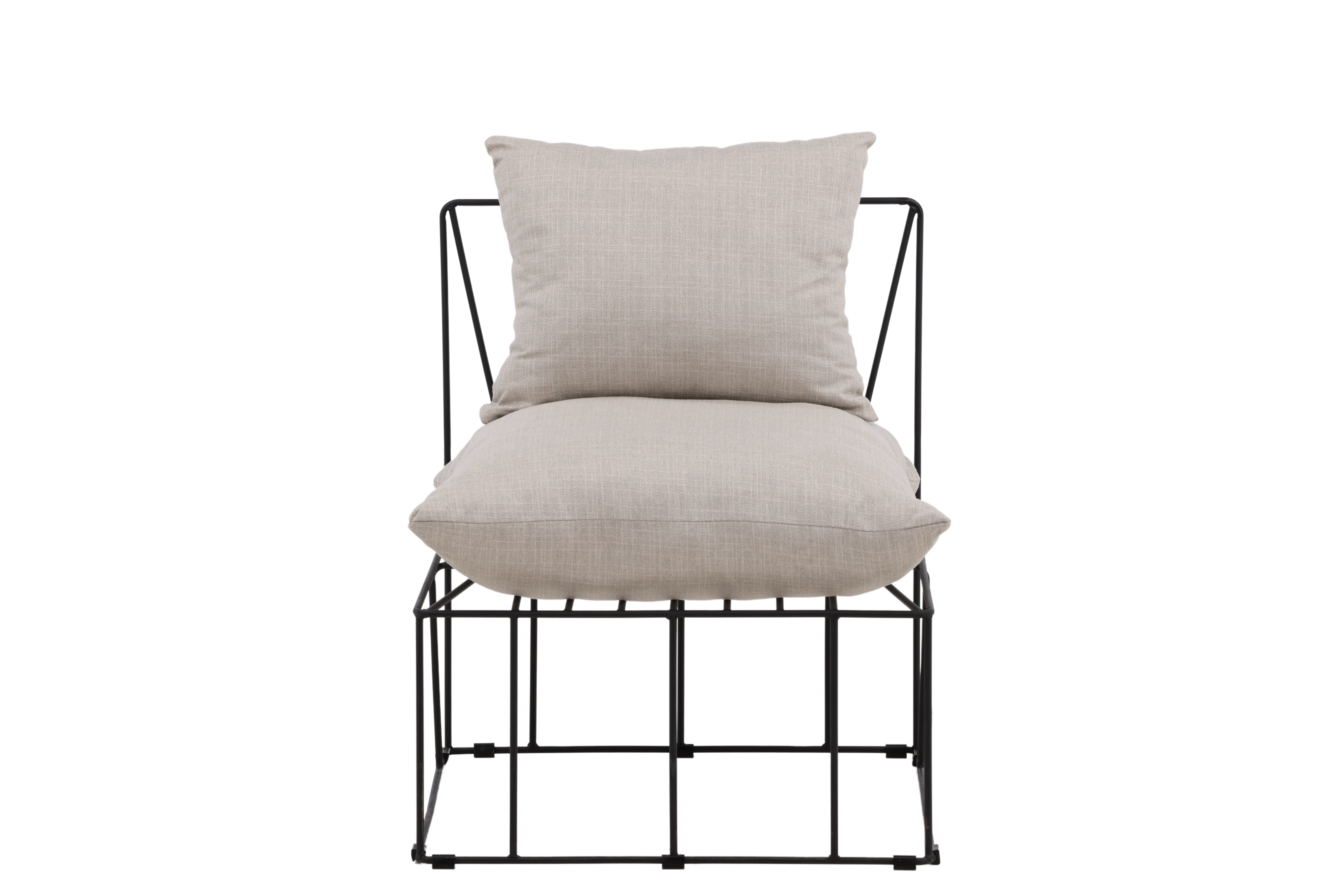 9: VENTURE DESIGN Livonia loungestol - beige polyester og sort stål
