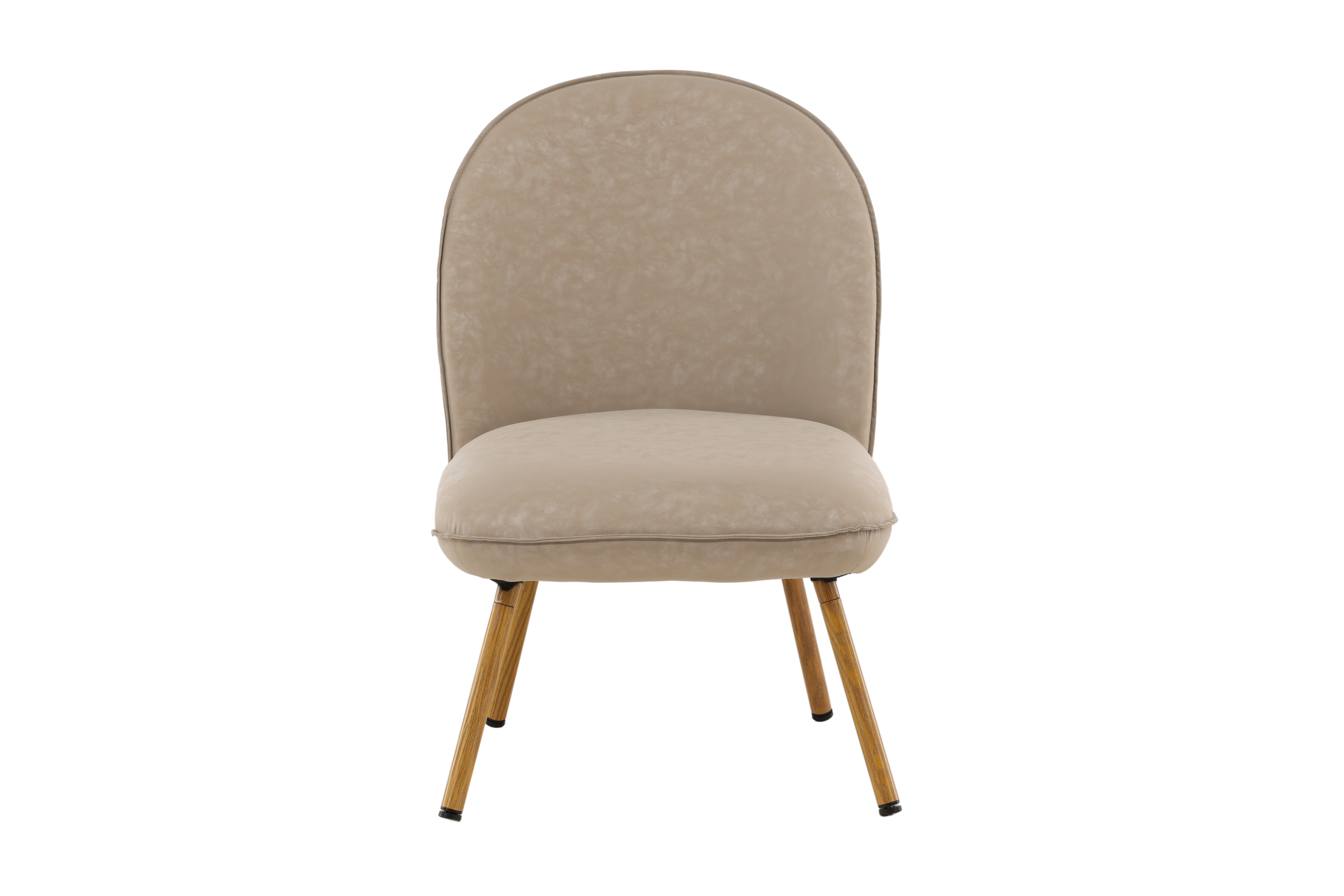 Billede af VENTURE DESIGN Polar loungestol - beige PU og natur stål