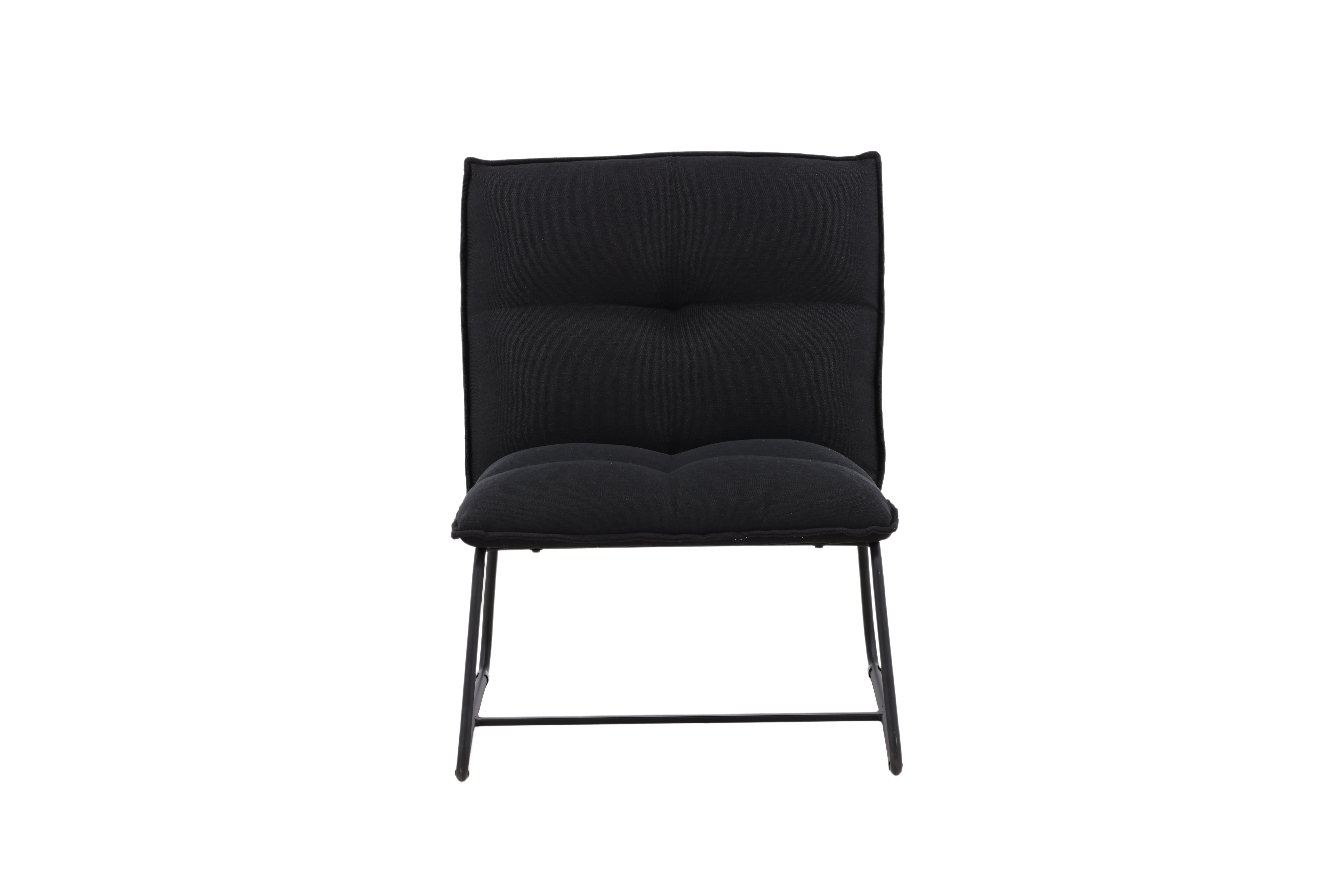 8: VENTURE DESIGN Madison loungestol - sort linned og sort stål