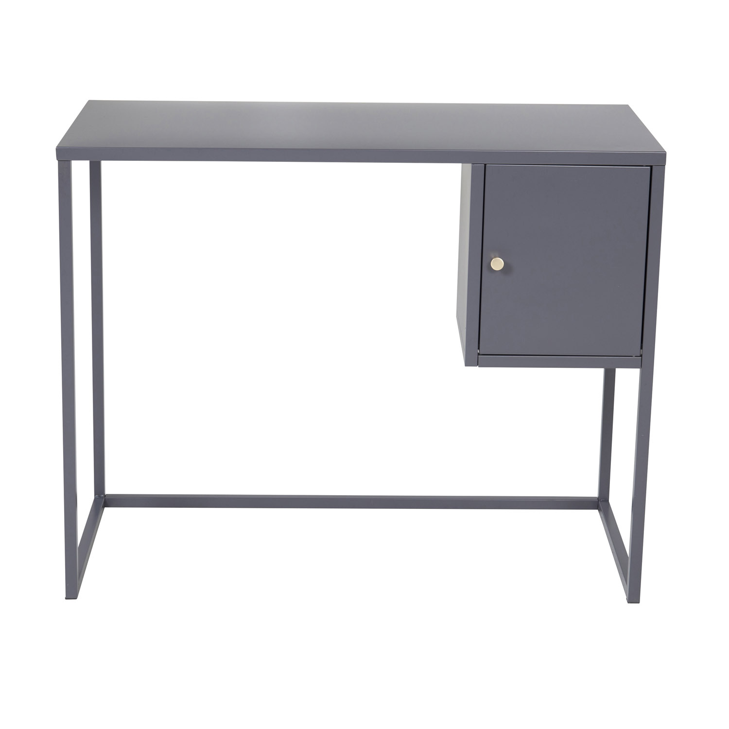 2: VENTURE DESIGN Bakal skrivebord, m. 1 låge - lysegrå stol (95x45)
