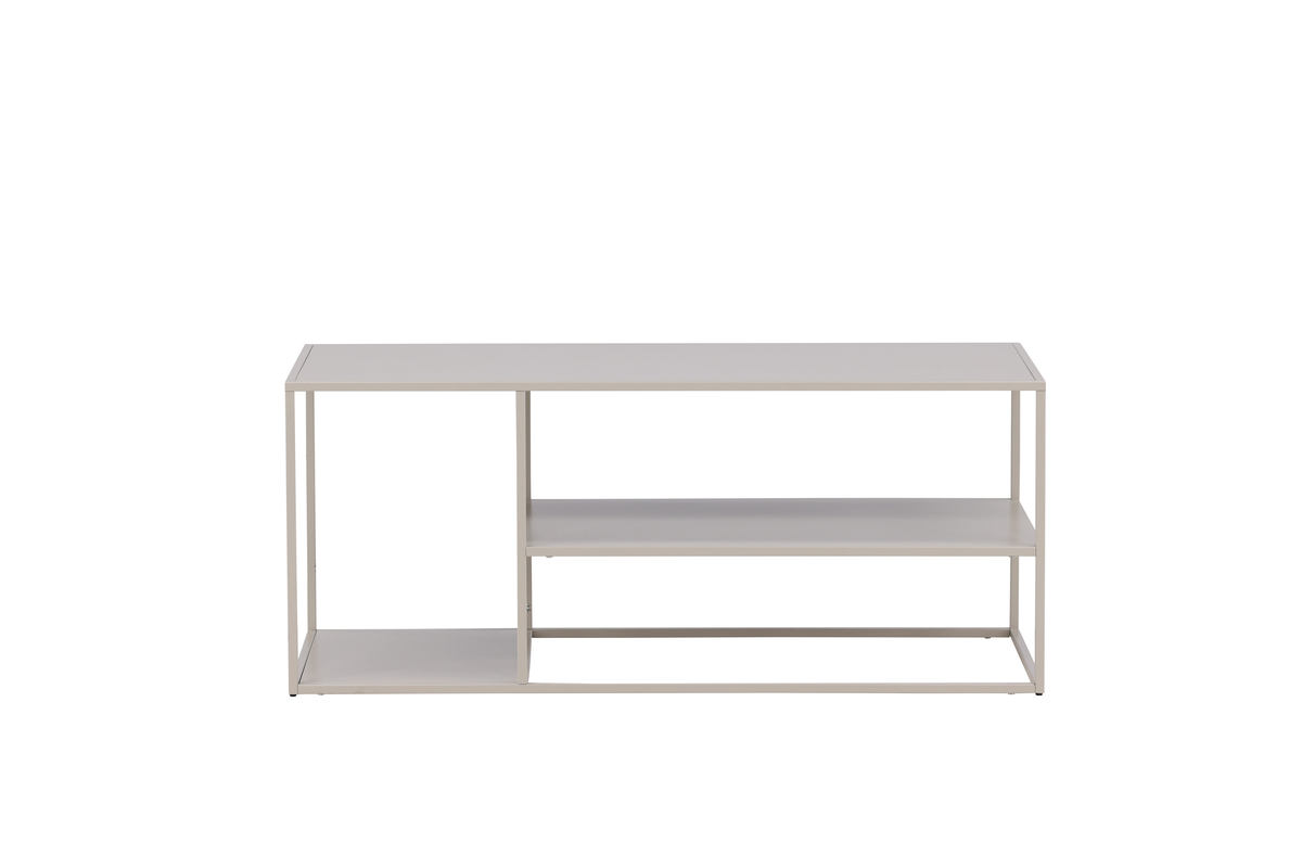 VENTURE DESIGN Soffbord i stål, med hylla - beige stål (120x50)