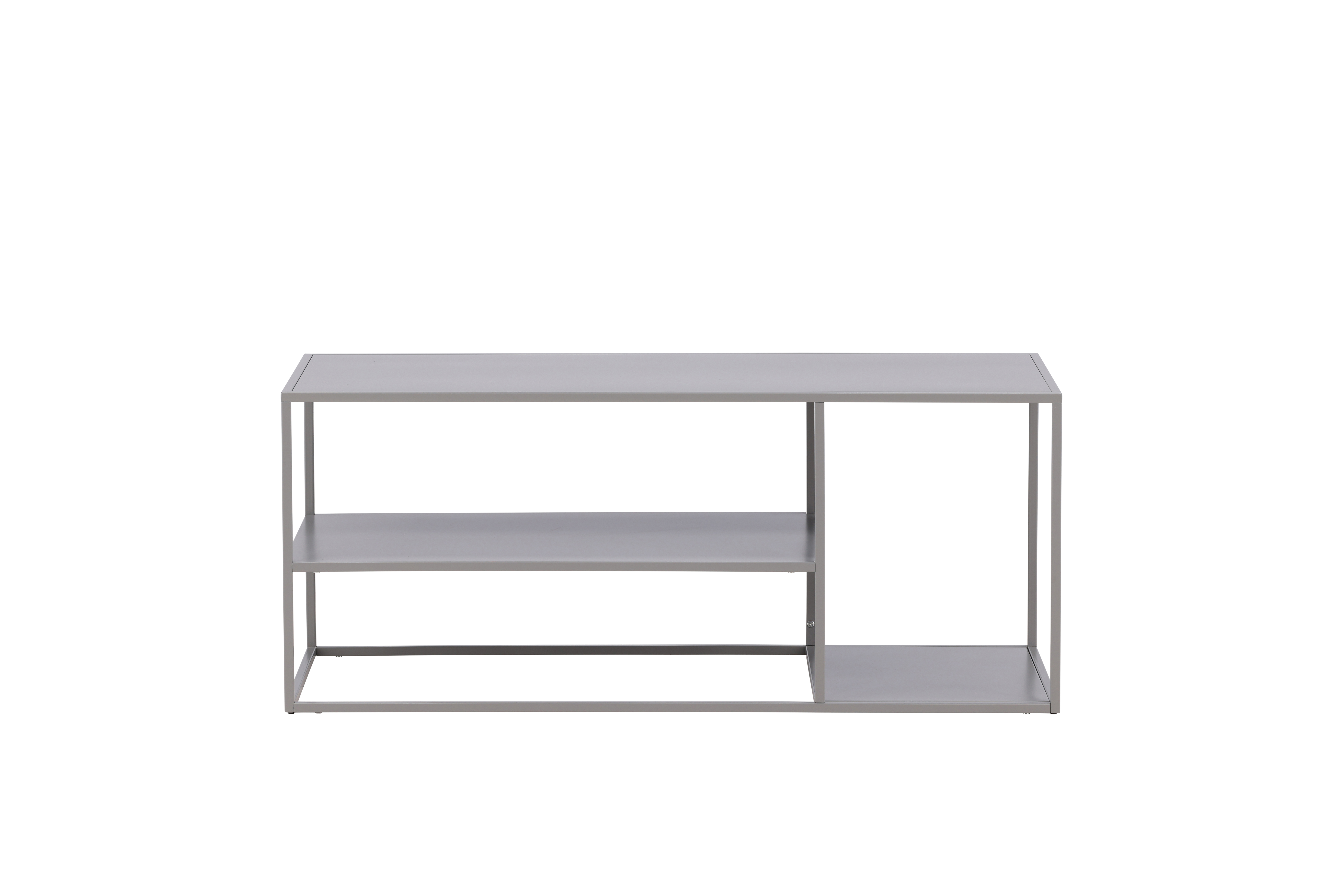 VENTURE DESIGN Staal sofabord, m. hylde - lysegrå stål (120x50)