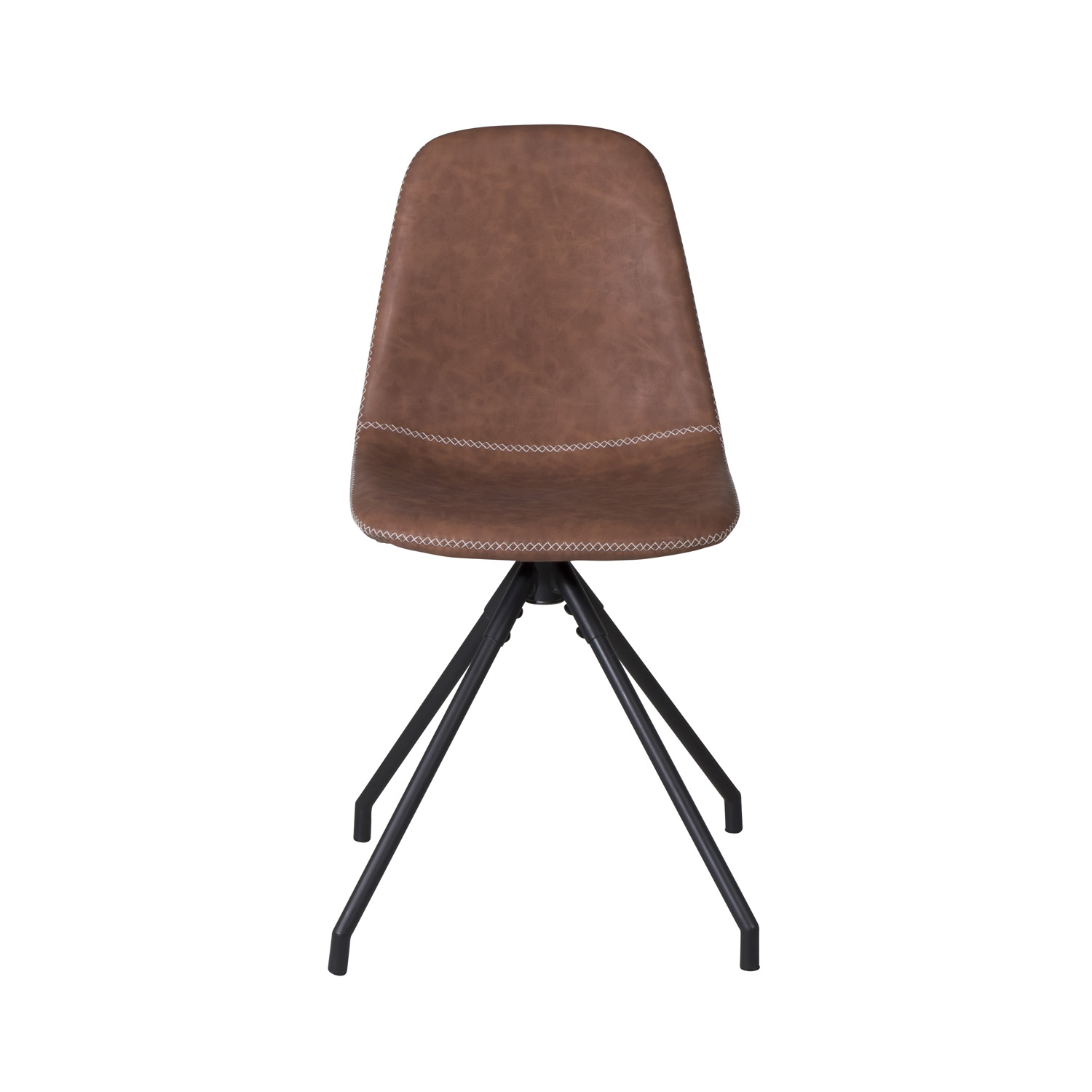 VENTURE DESIGN Polar spisebordsstol, m. drejefunktion - brun PU og sort metal