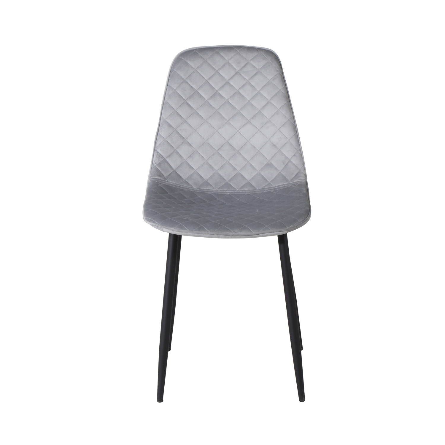 Billede af VENTURE DESIGN Polar Diamond spisebordsstol - grå velour og sort metal