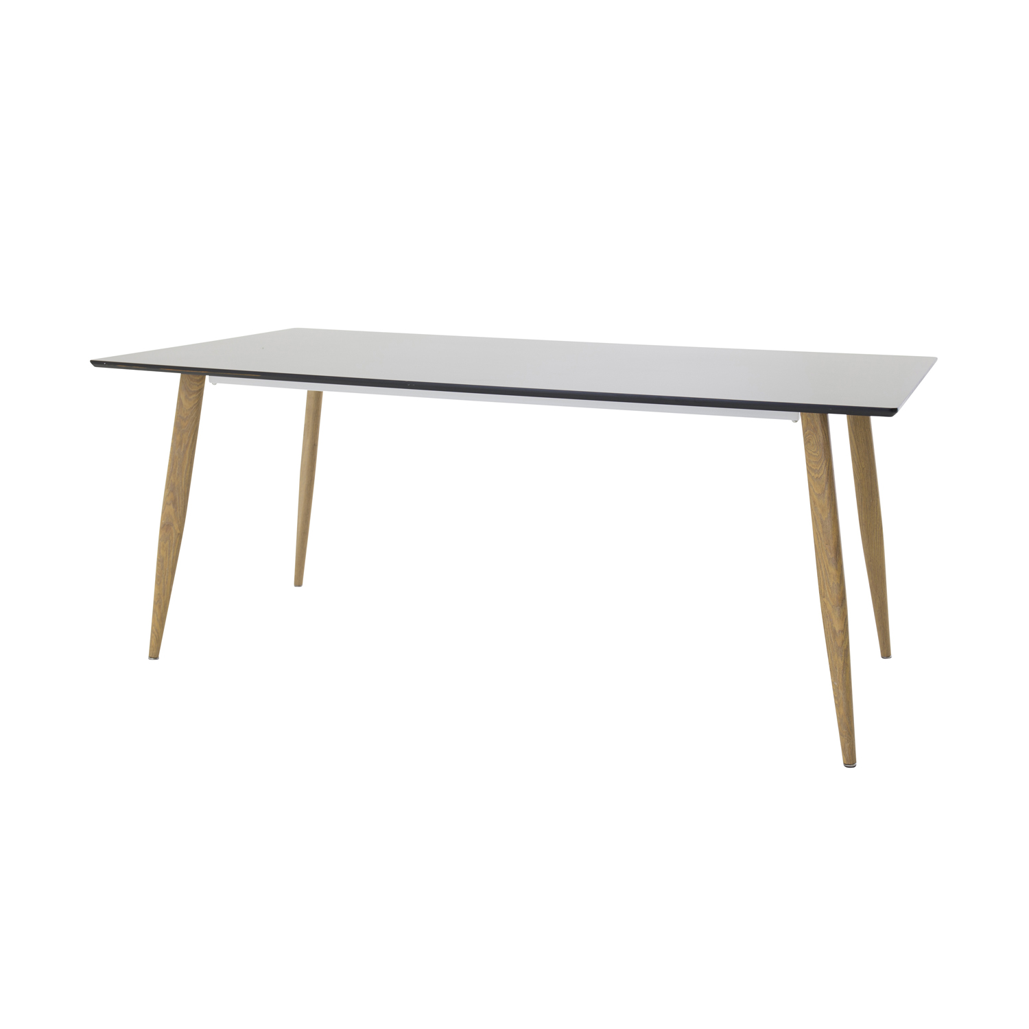 VENTURE DESIGN Polar spisebord - sort MDF og natur metal (180x90