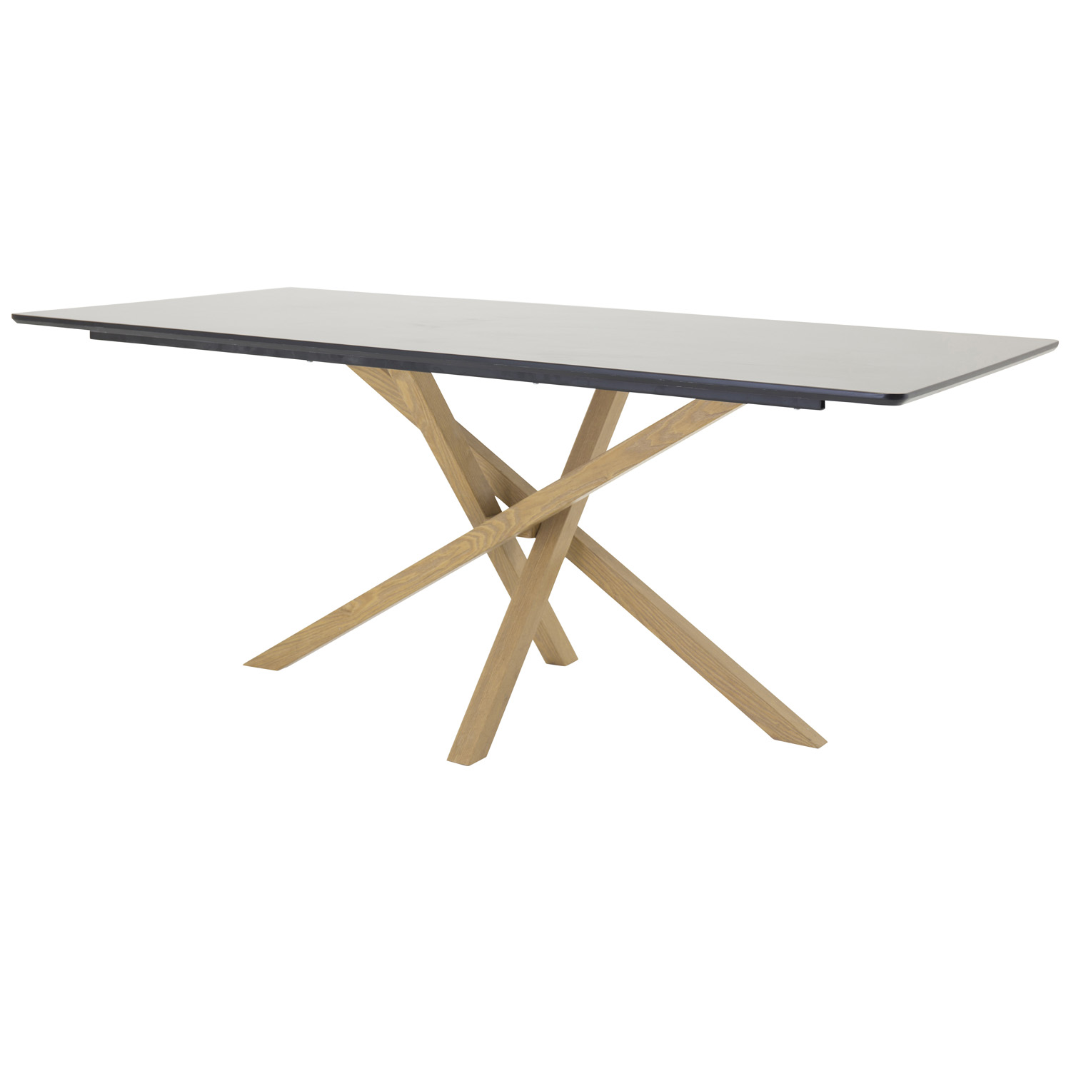 Venture Design Piazza spisebord - sort MDF og egetræsfarvet metal (180x90)