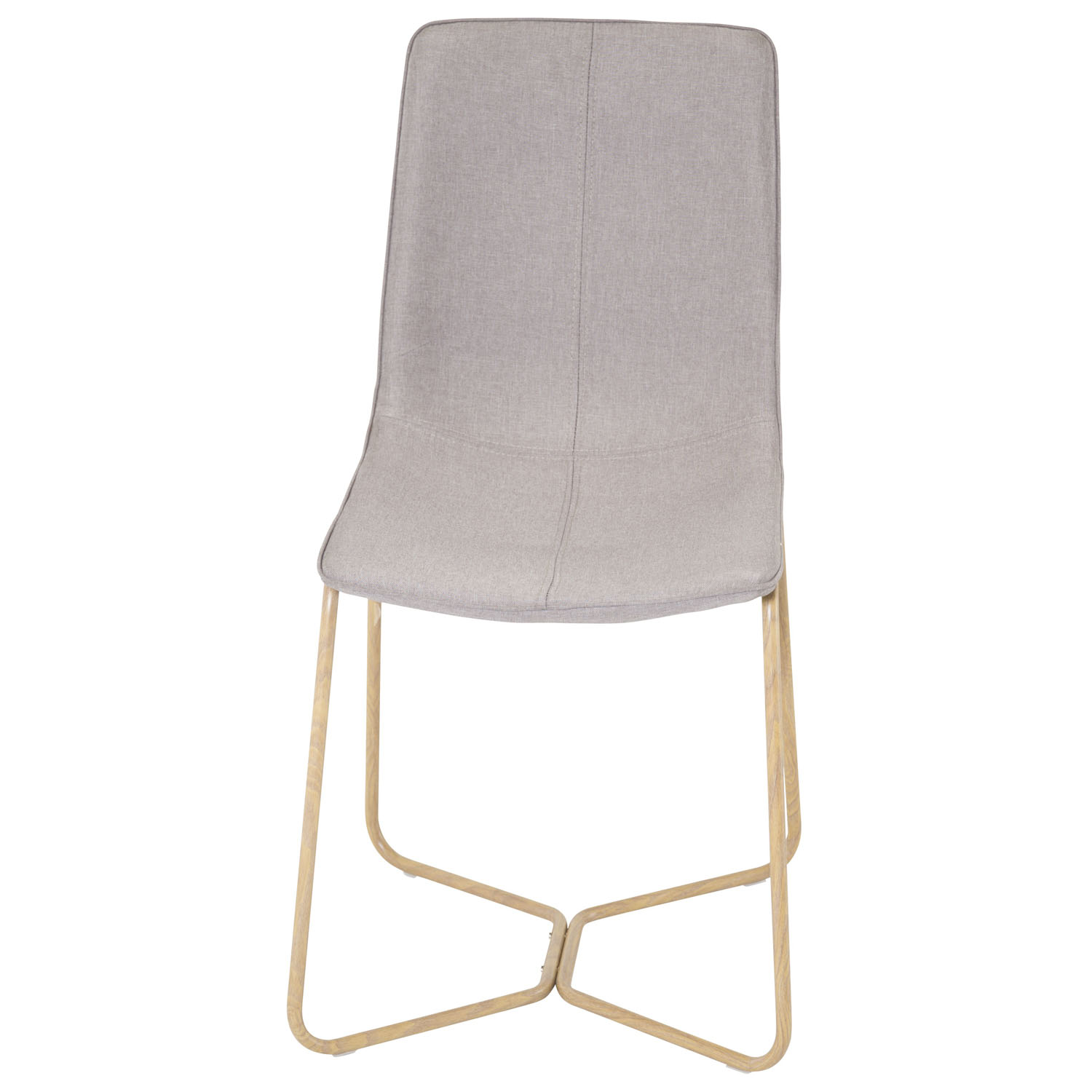 VENTURE DESIGN X-Chair spisebordsstol - grå polyester og natur metal