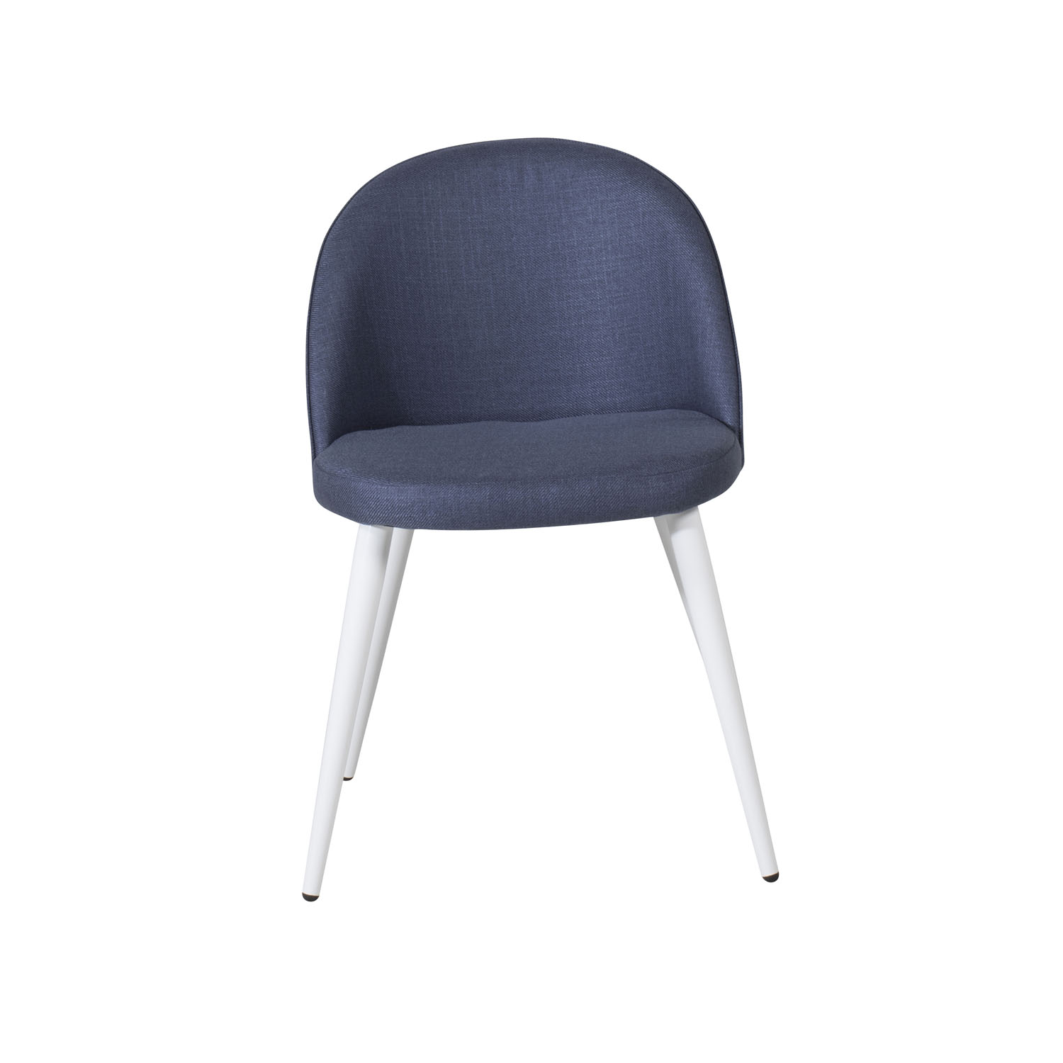 VENTURE DESIGN Velvet spisebordsstol - blå polyester og hvid metal