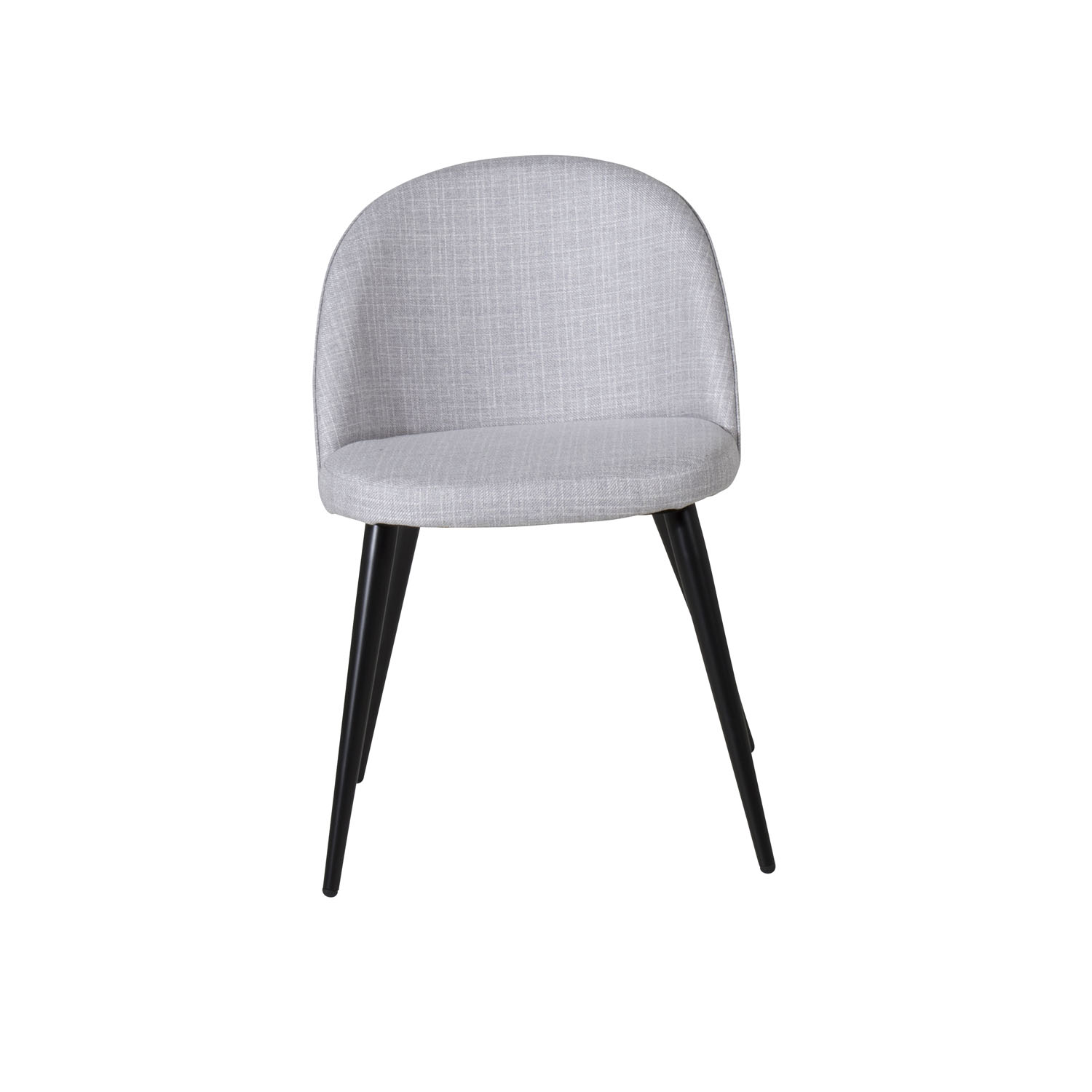 Billede af VENTURE DESIGN Velvet spisebordsstol - lysegrå polyester og sort metal