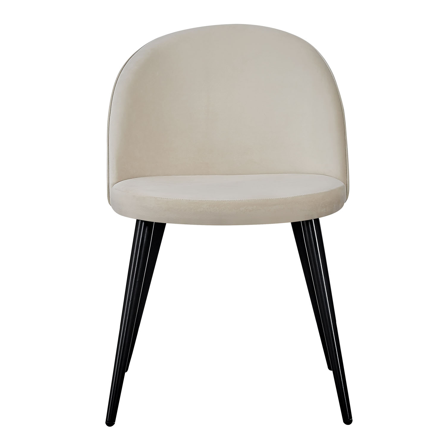 VENTURE DESIGN Velvet spisebordsstol, m. armlæn - creme velour og metal