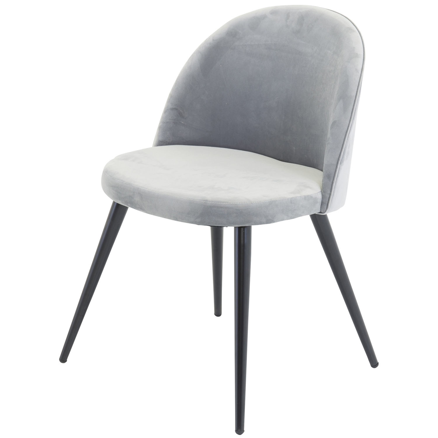 VENTURE DESIGN Velvet spisebordsstol, m. armlæn - grå velour og metal