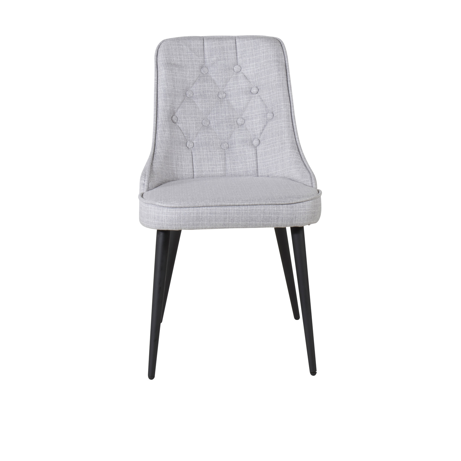 VENTURE DESIGN Velvet Deluxe spisebordsstol - lysegrå polyester og sort metal