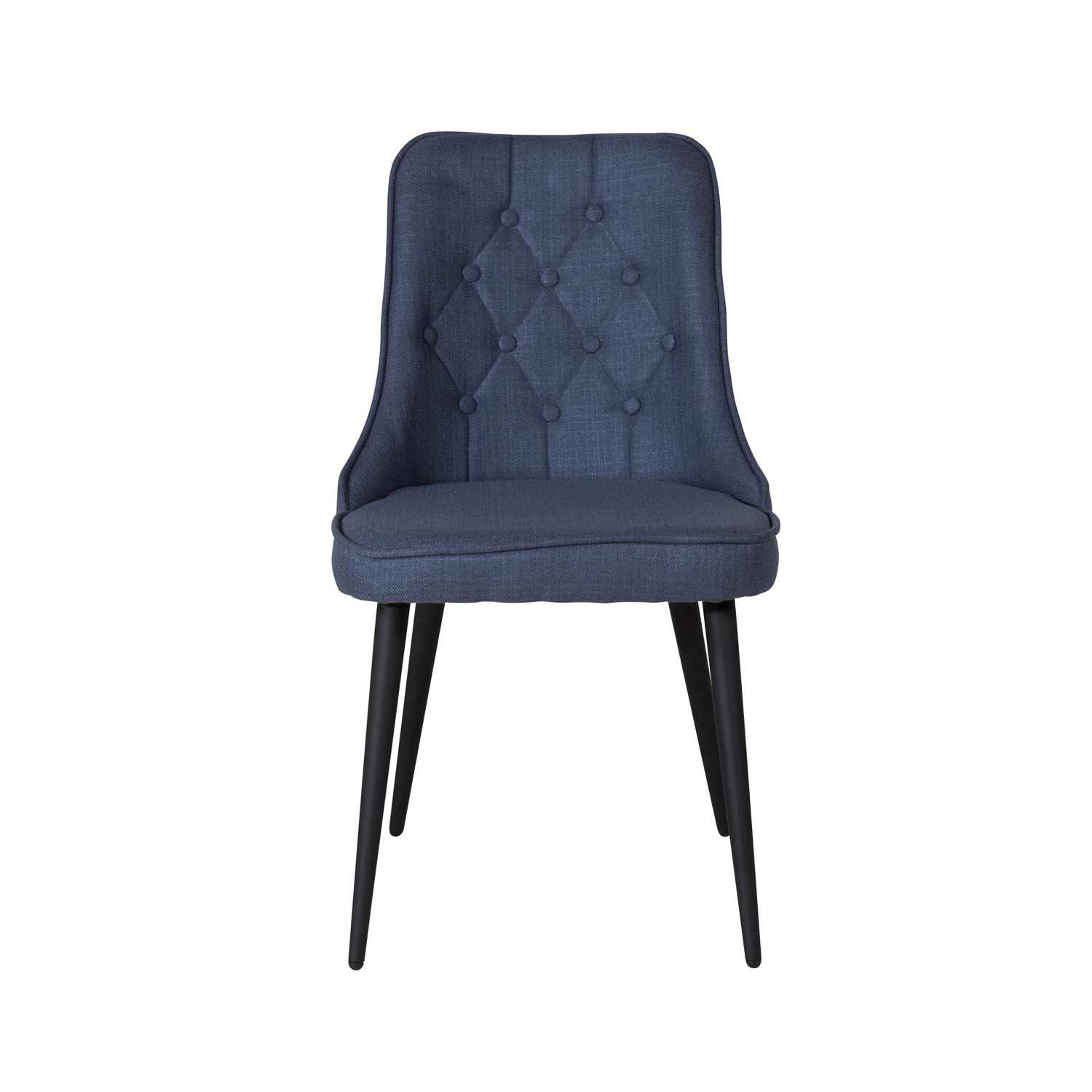VENTURE DESIGN Velvet Deluxe spisebordsstol - blå polyester og sort metal