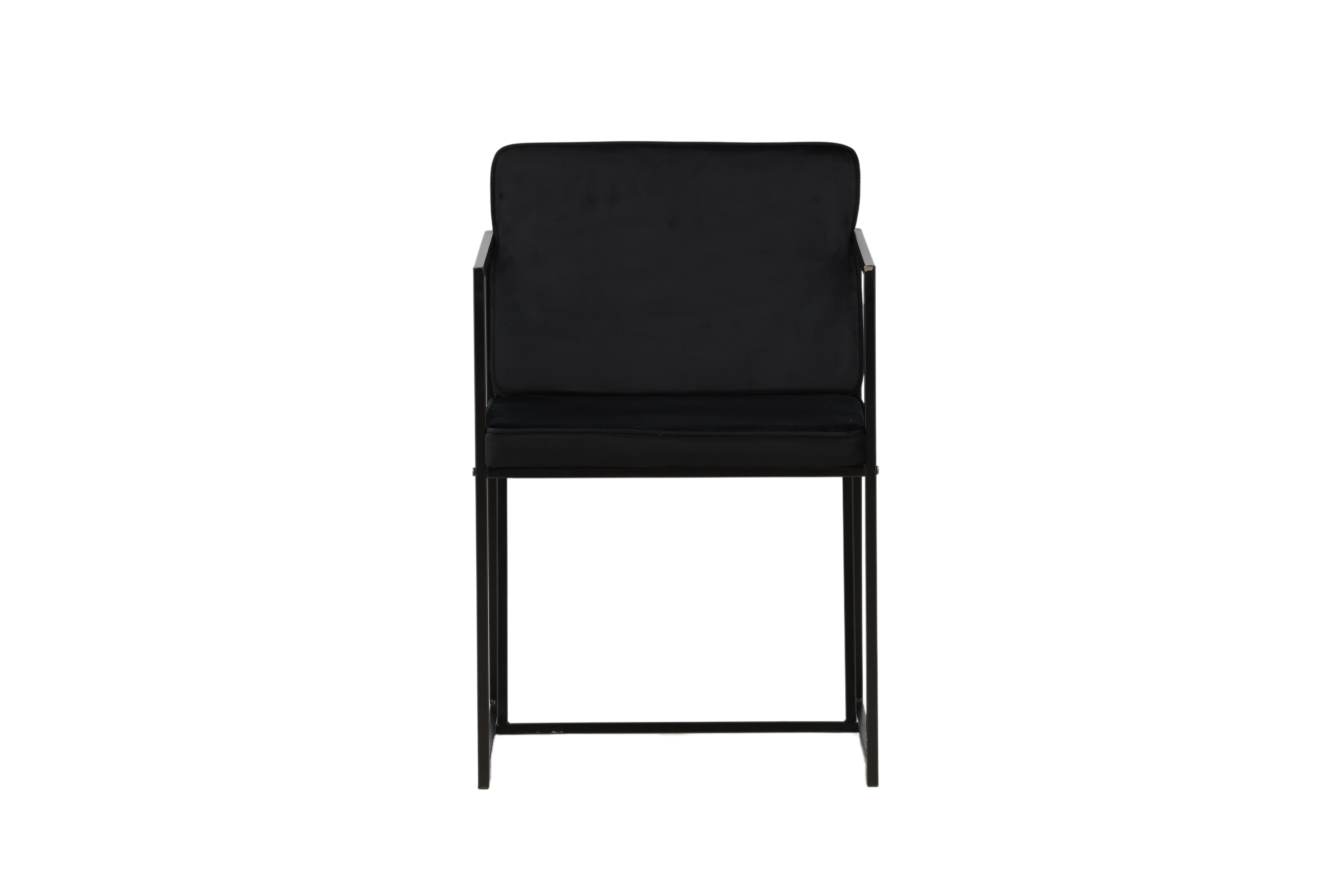 VENTURE DESIGN Richmond spisebordsstol, m. armlæn - sort fløjl og sort stål