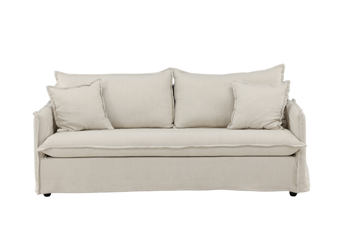 venture design nova 3-sits soffa - beige tyg och plast