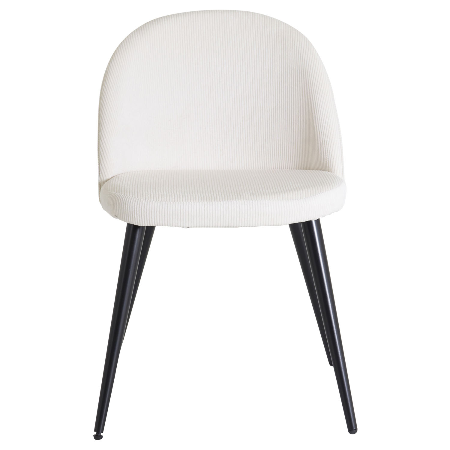VENTURE DESIGN Velvet spisebordsstol, m. armlæn - beige fløjl og sort metal