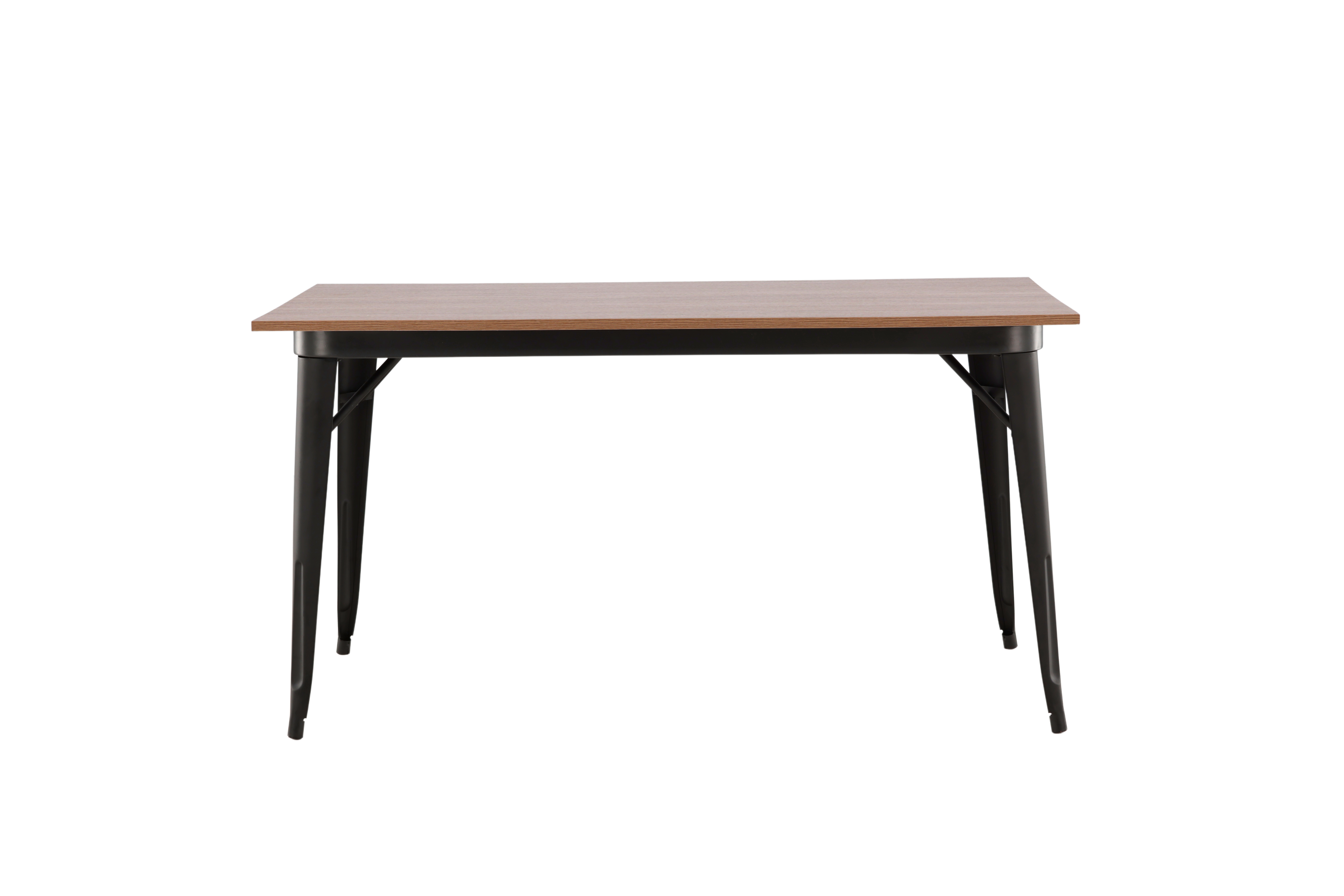 VENTURE DESIGN Tempe spisebord, rektangulær - valnød MDF og sort stål (140x80)