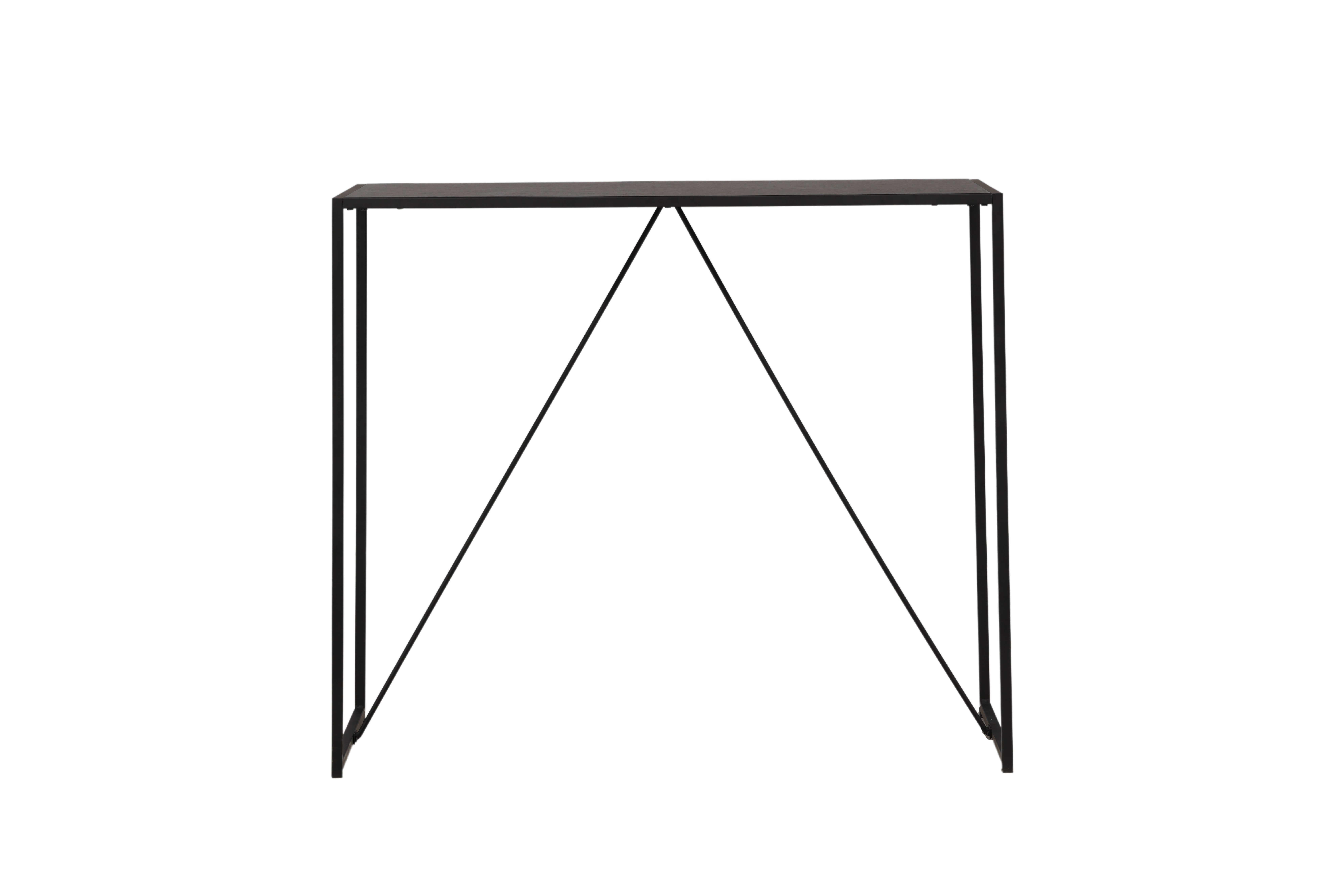VENTURE DESIGN Brea barbord, rektangulær - sort MDF og sort stål (120x60)
