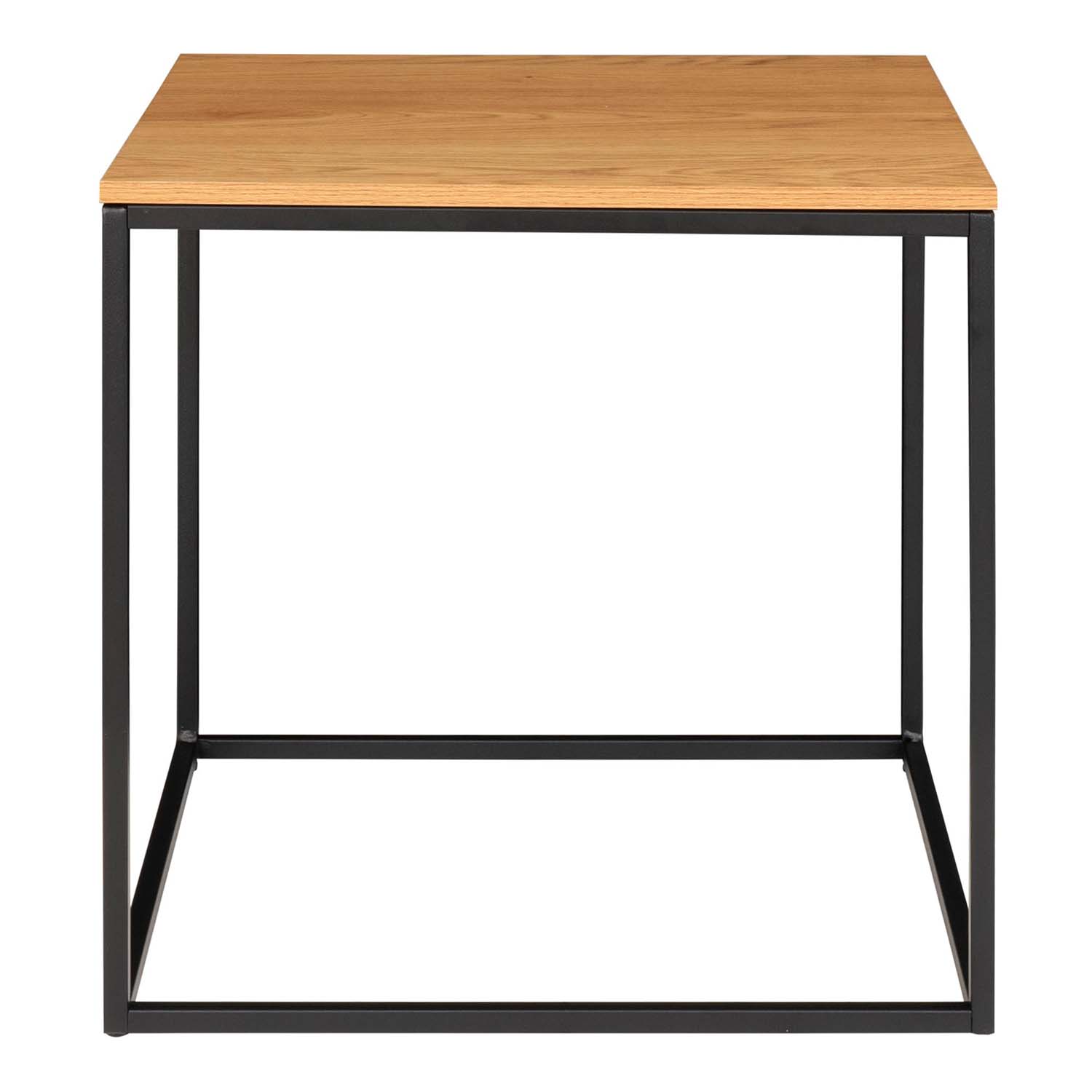 HOUSE NORDIC Vita hjørnebord - natur melamin og sort stål (45x45)