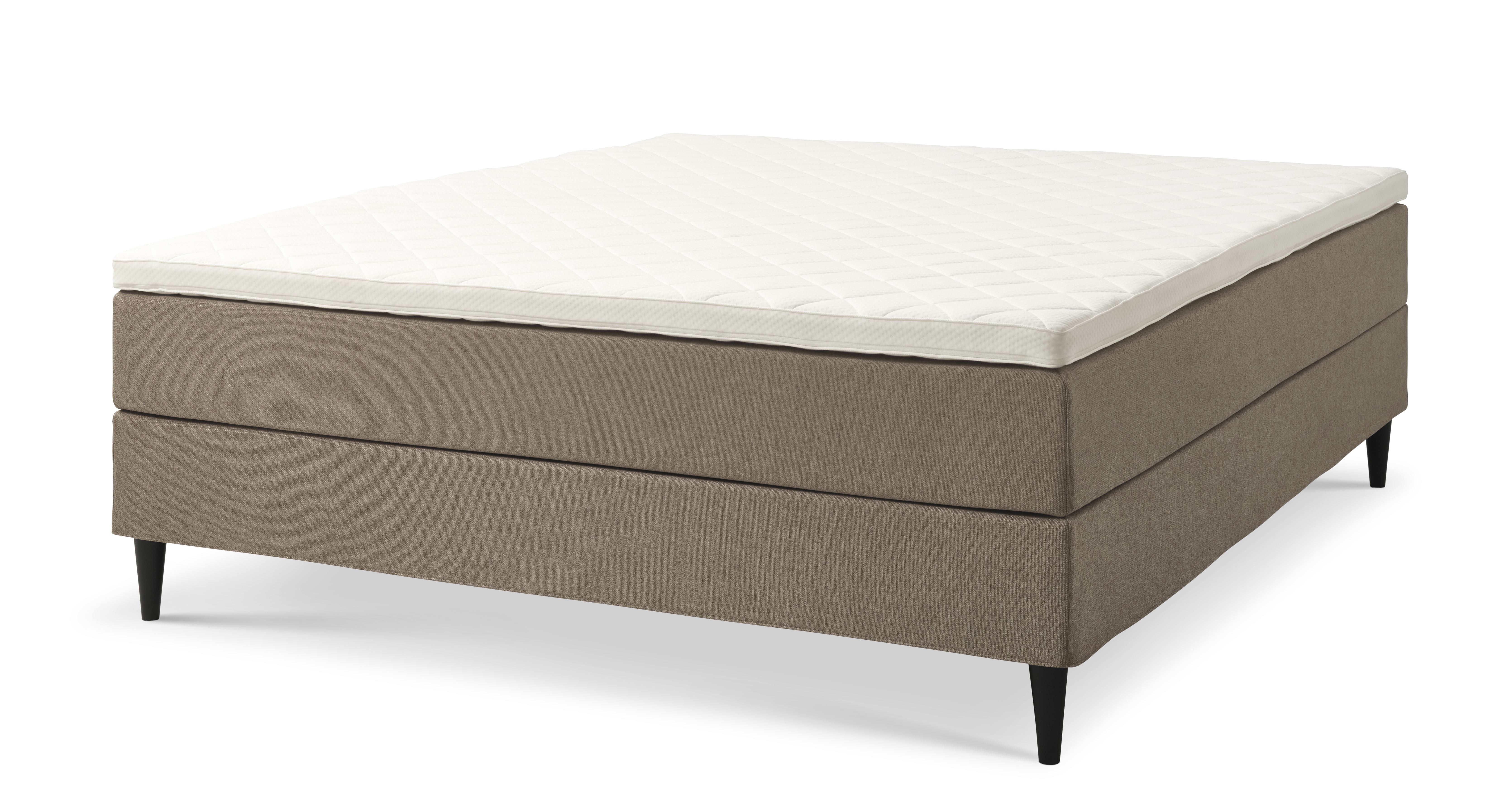 Comfort Plus Dreams sengebund, u. topmadras og u. ben - antelope beige polyester stof (200x180) thumbnail