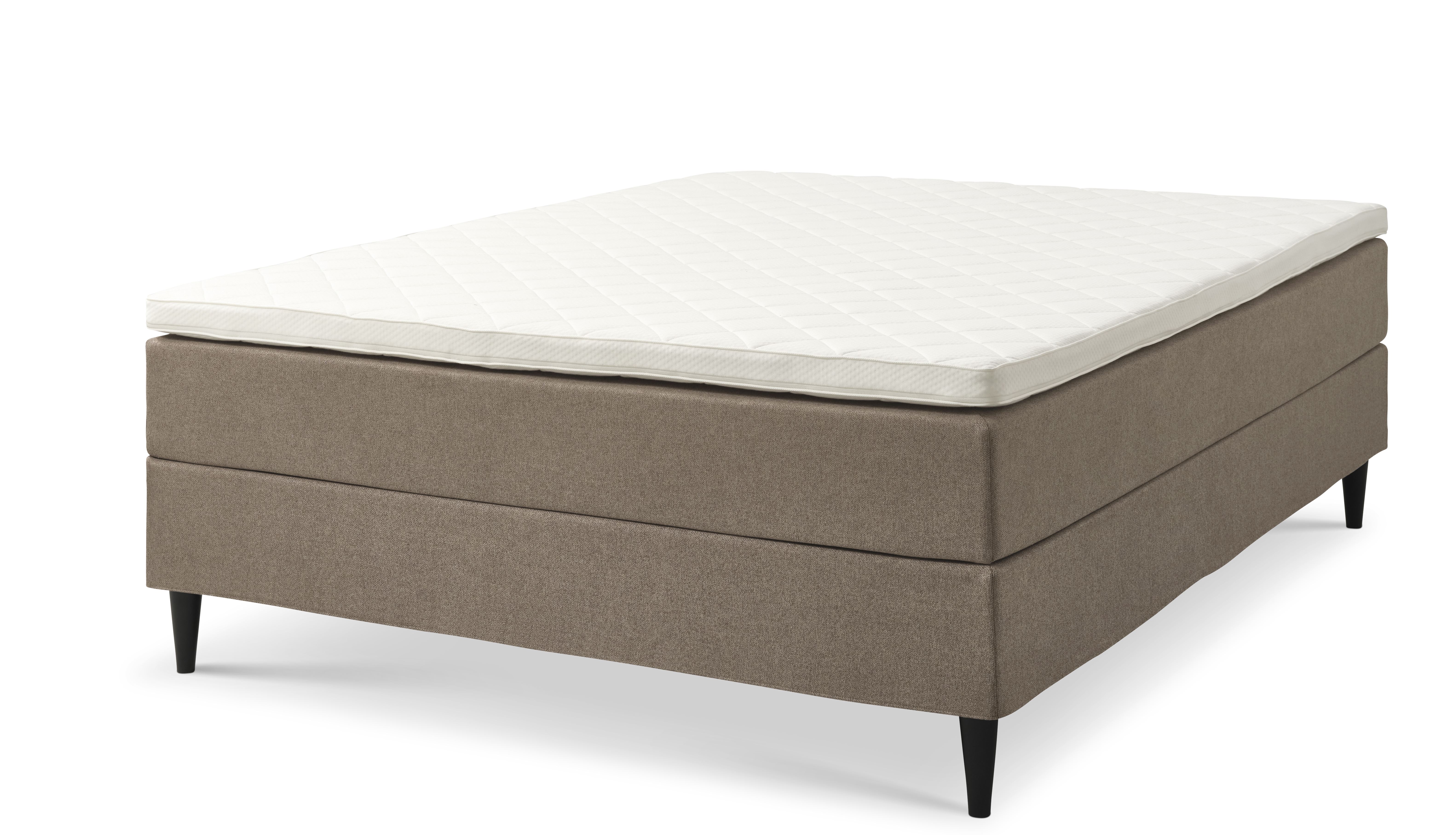 Comfort Plus Dreams sengebund, u. topmadras og u. ben - antelope beige polyester stof (200x160)