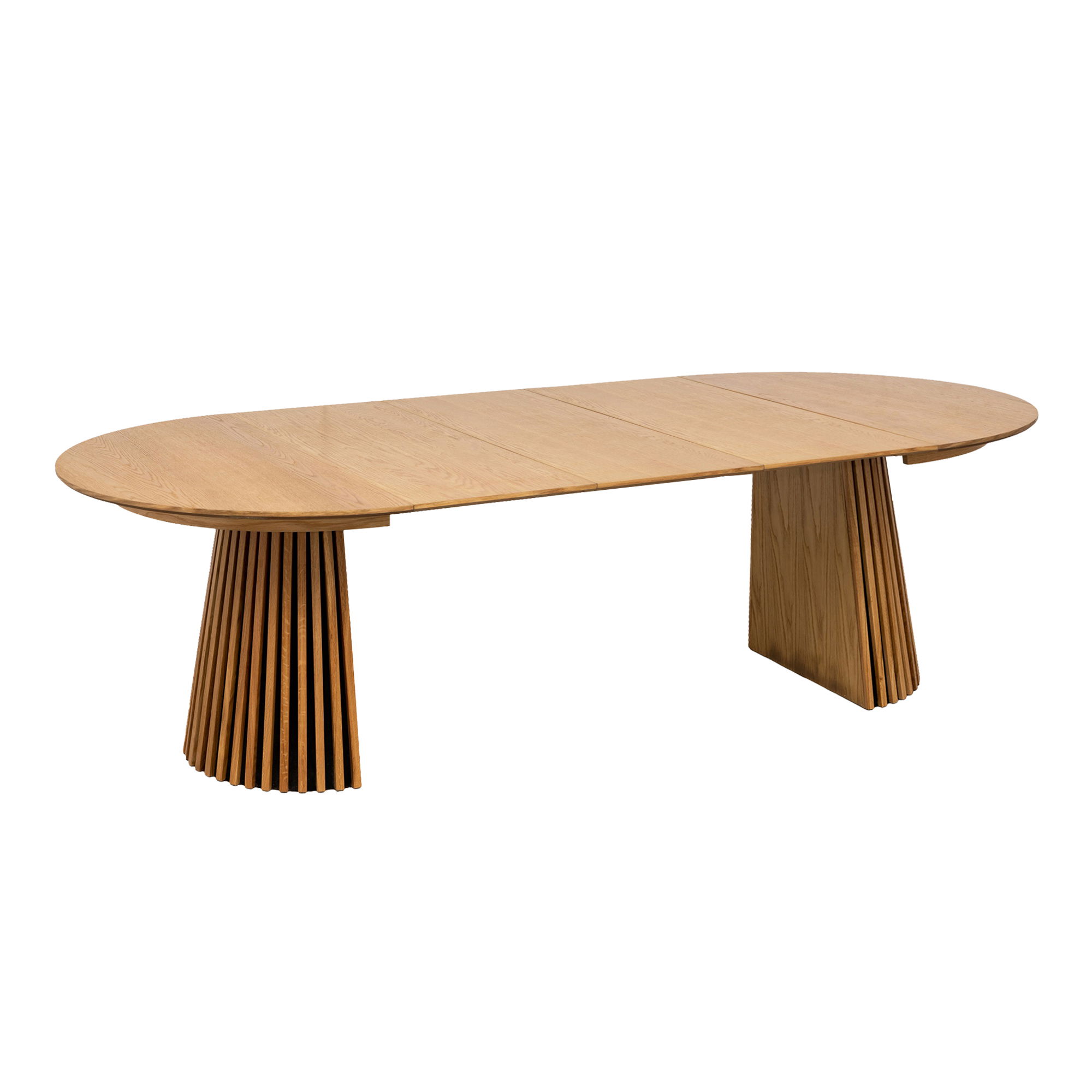 HOUSE NORDIC Osaka Dining Table - Matbord, ekfanér, natur, inkl. tre iläggsskivorø120x120-160-200-240x75 cm