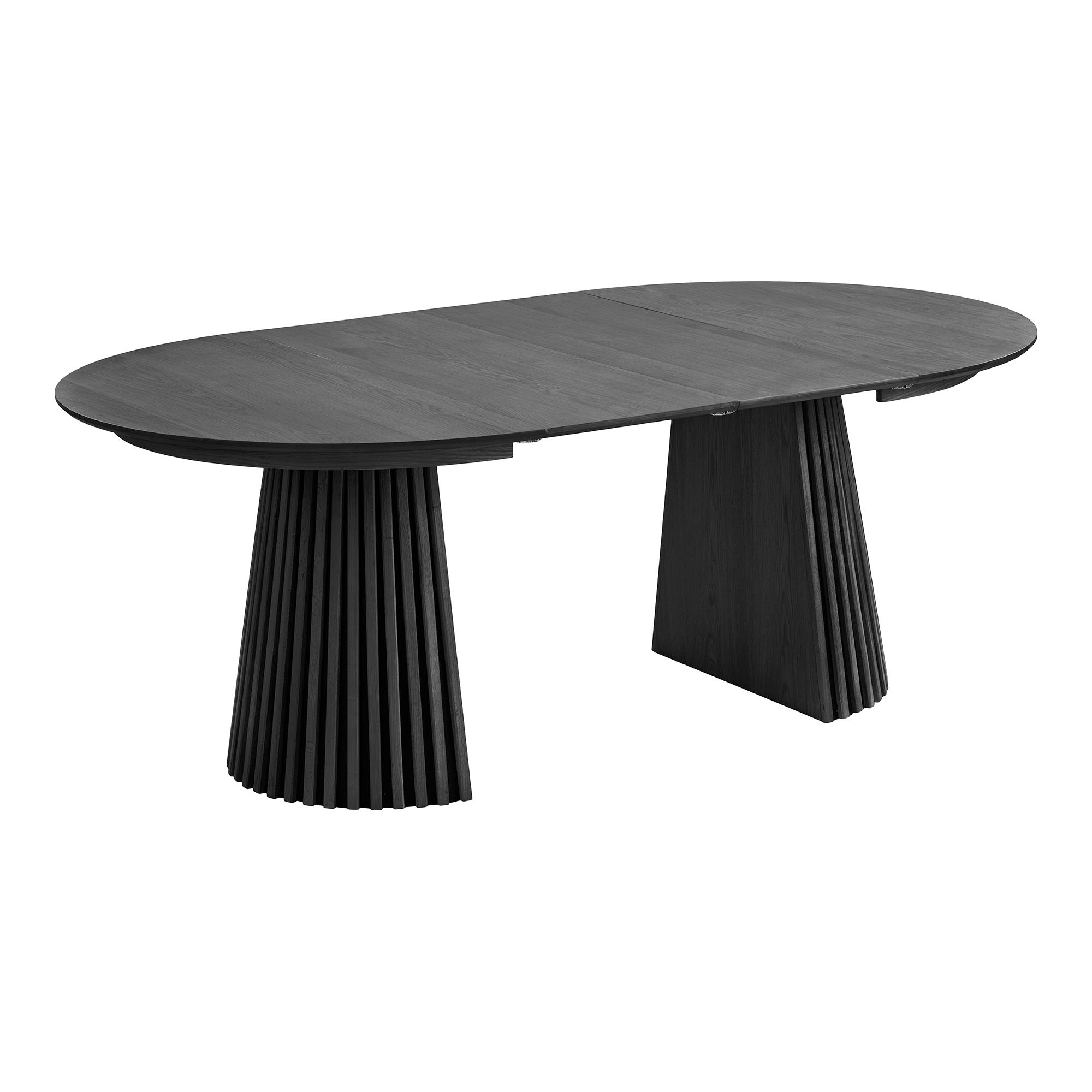 HOUSE NORDIC Osaka Dining Table - Matbord, ekfanér, svart, inkl. två iläggsskivorø120x120-160-200-200x7