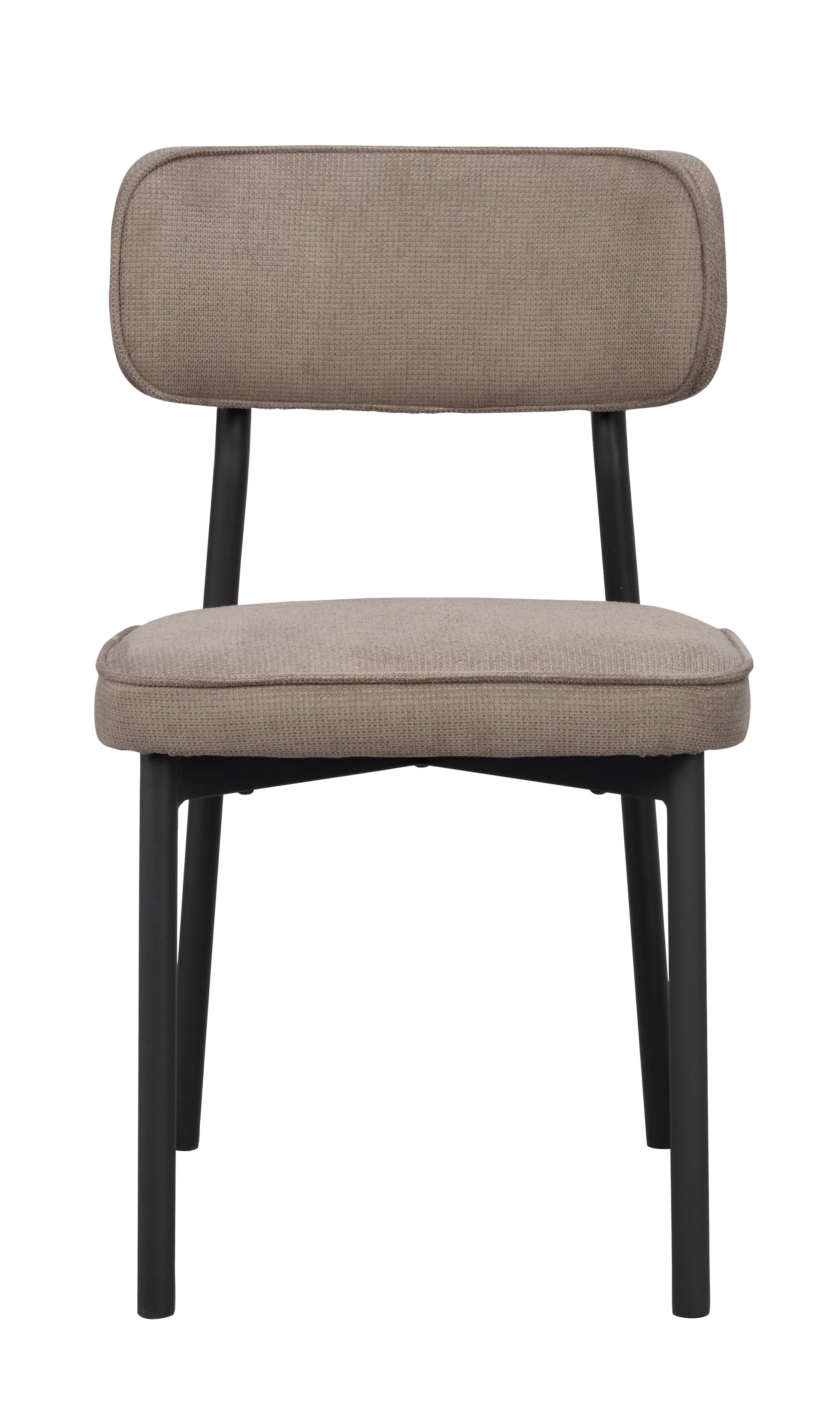 ROWICO Paisley spisebordsstol - gråbrun RPET stof og sort metal