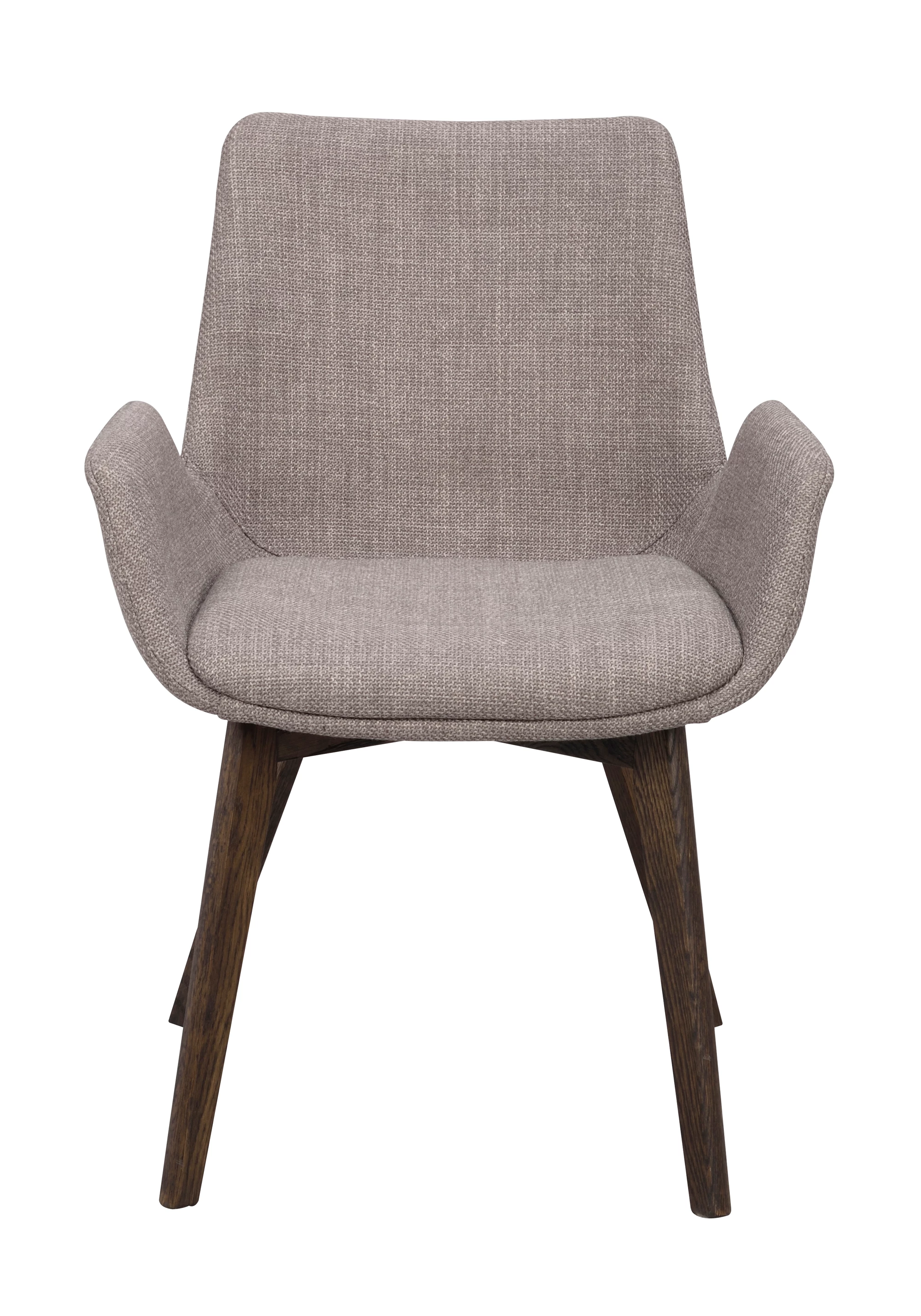 ROWICO Drimsdale lænestol, m. armlæn - grå polyester og brun eg