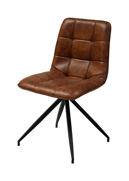ACT NORDIC Capone spisebordsstol - brunt kunstlæder og sort stål