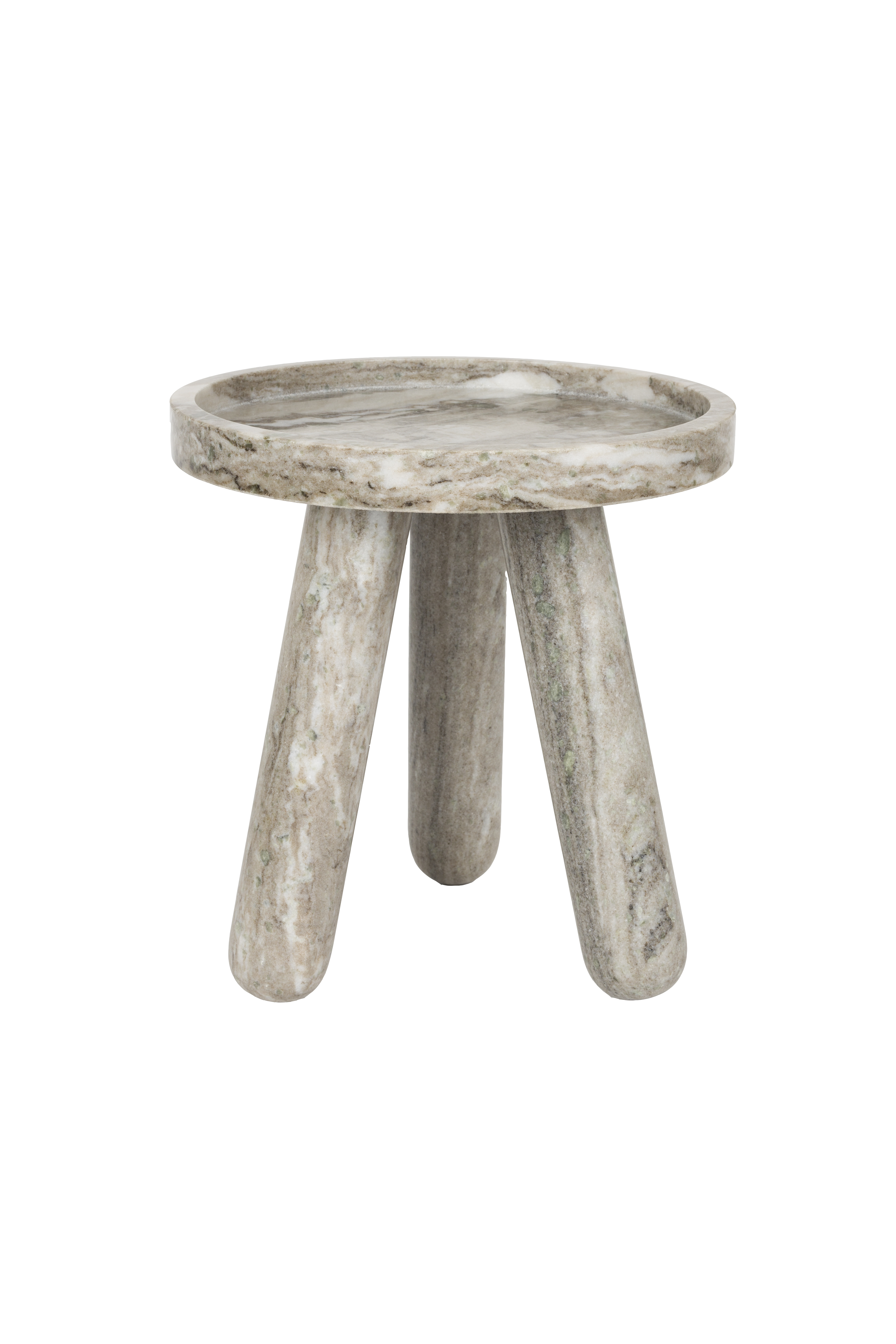 ZUIVER Cosmopolitan sidebord, rund - brun marmor (Ø40)