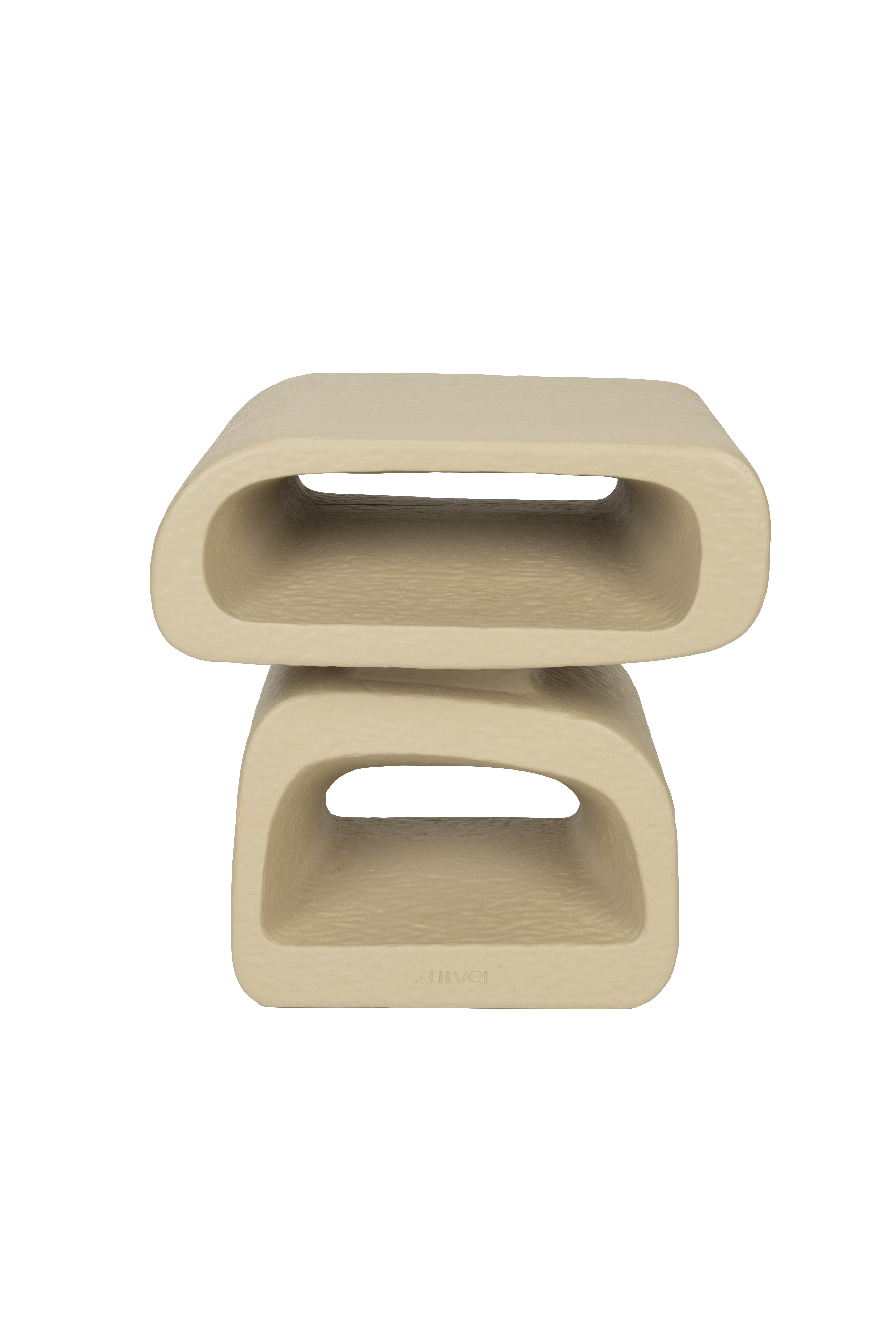 ZUIVER Eddy sidebord, rektangulær - beige harpiks (43x35)